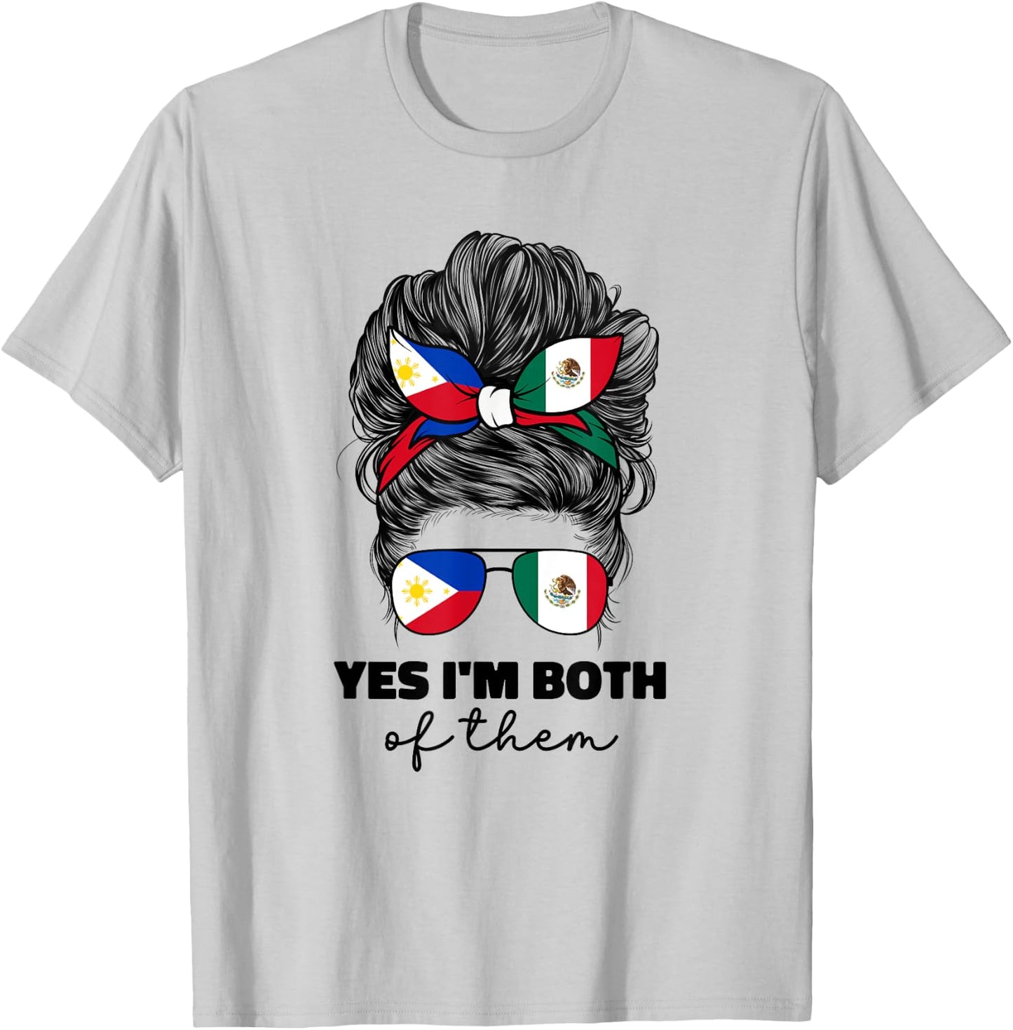 Half Mexican And Filipino Mexico Philippines Filipina Flag T-Shirt - T-Shirt | Ash