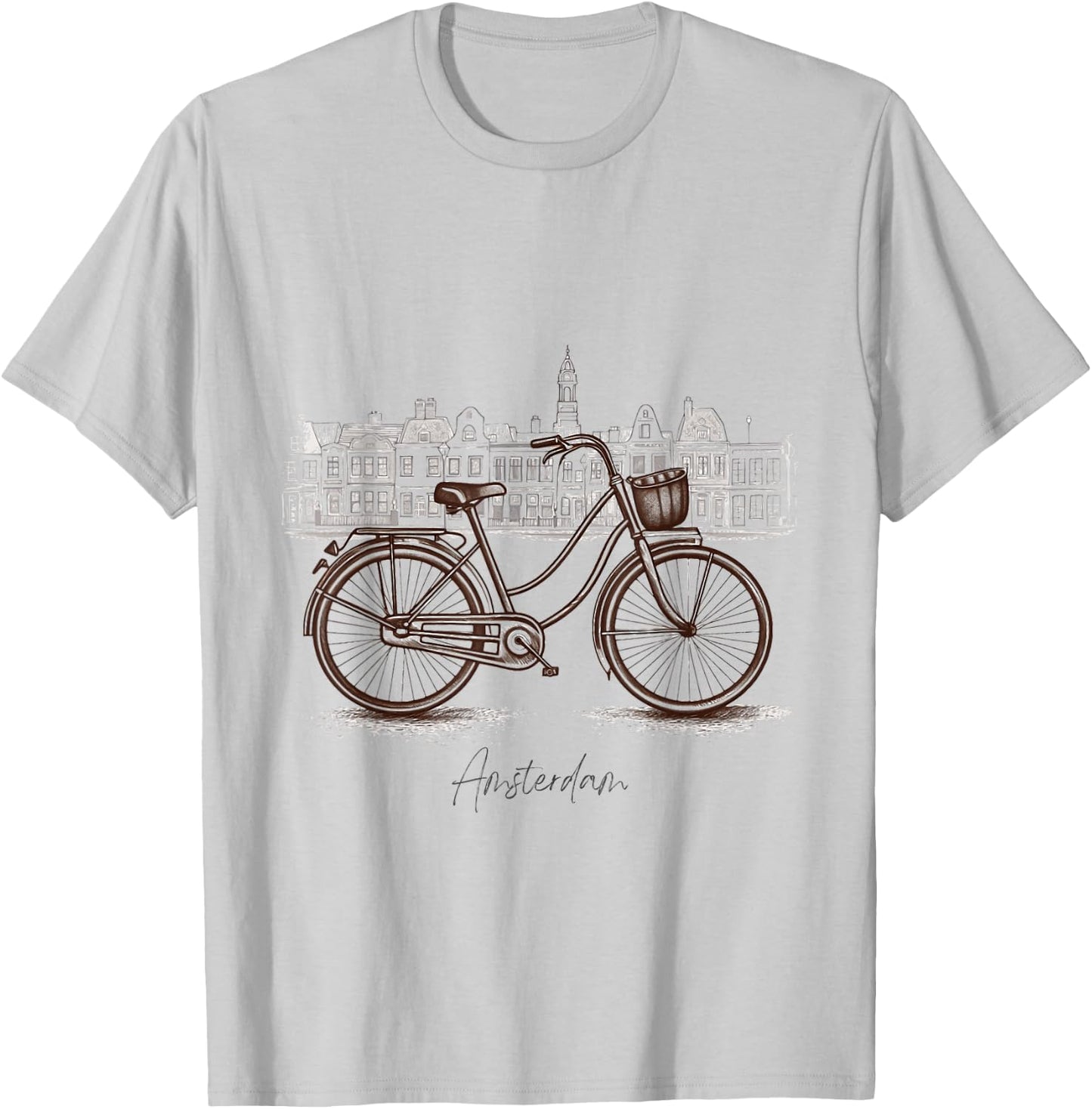 Amsterdam City Bike: Red Light District Bicycle Club T-Shirt - T-Shirt | Ash