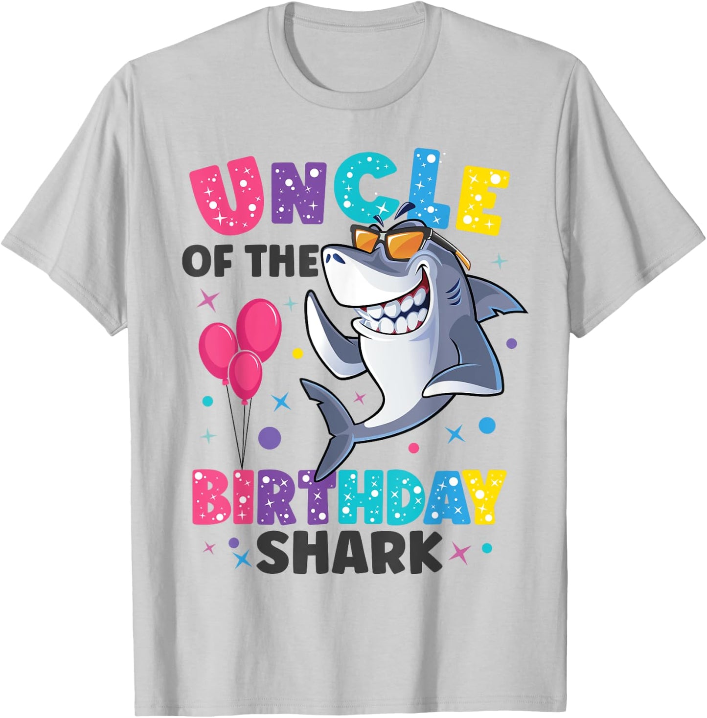 Uncle of the Shark Birthday Dad Matching Family T-Shirt - T-Shirt | Ash