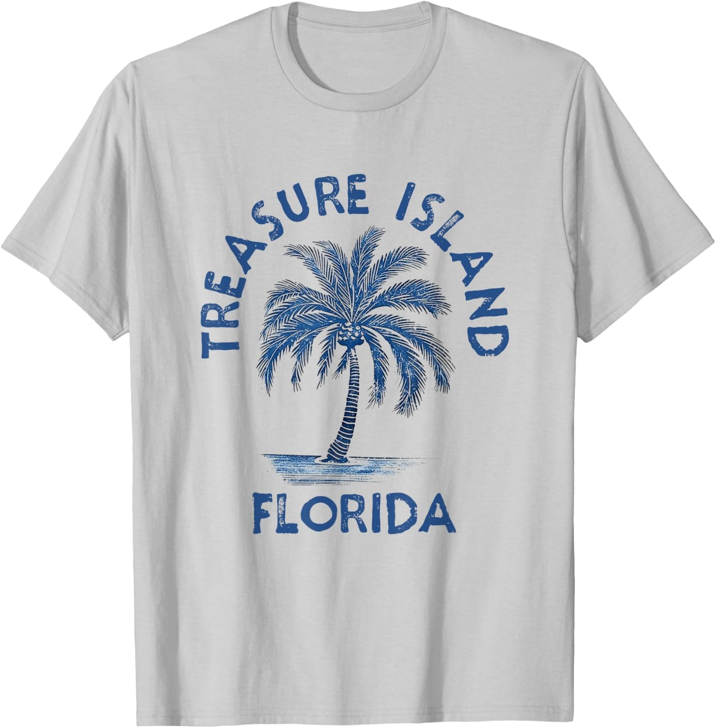 Vintage Treasure Island Florida Palm Tree FL Retro T-Shirt - T-Shirt | Ash