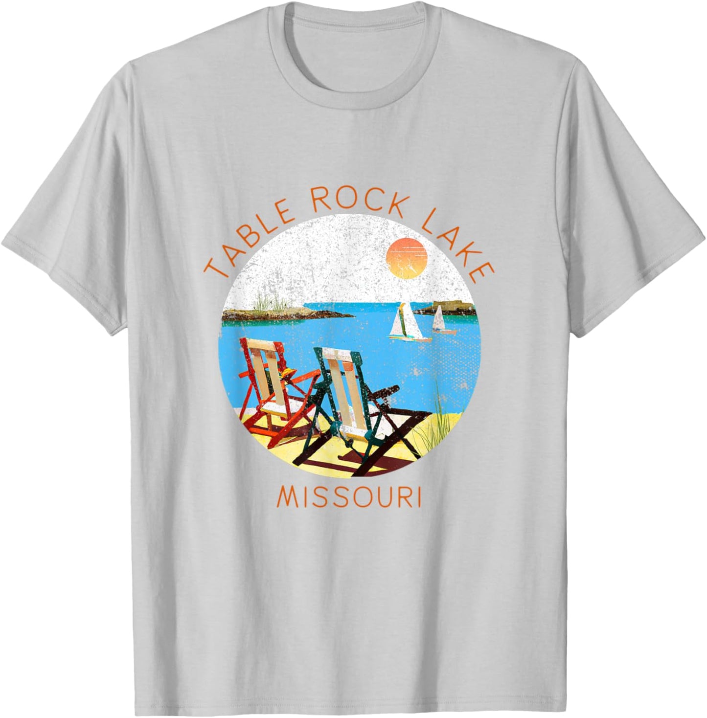 Retro Table Rock Lake Souvenir - Vintage lake Vacation T-Shirt - T-Shirt | Ash
