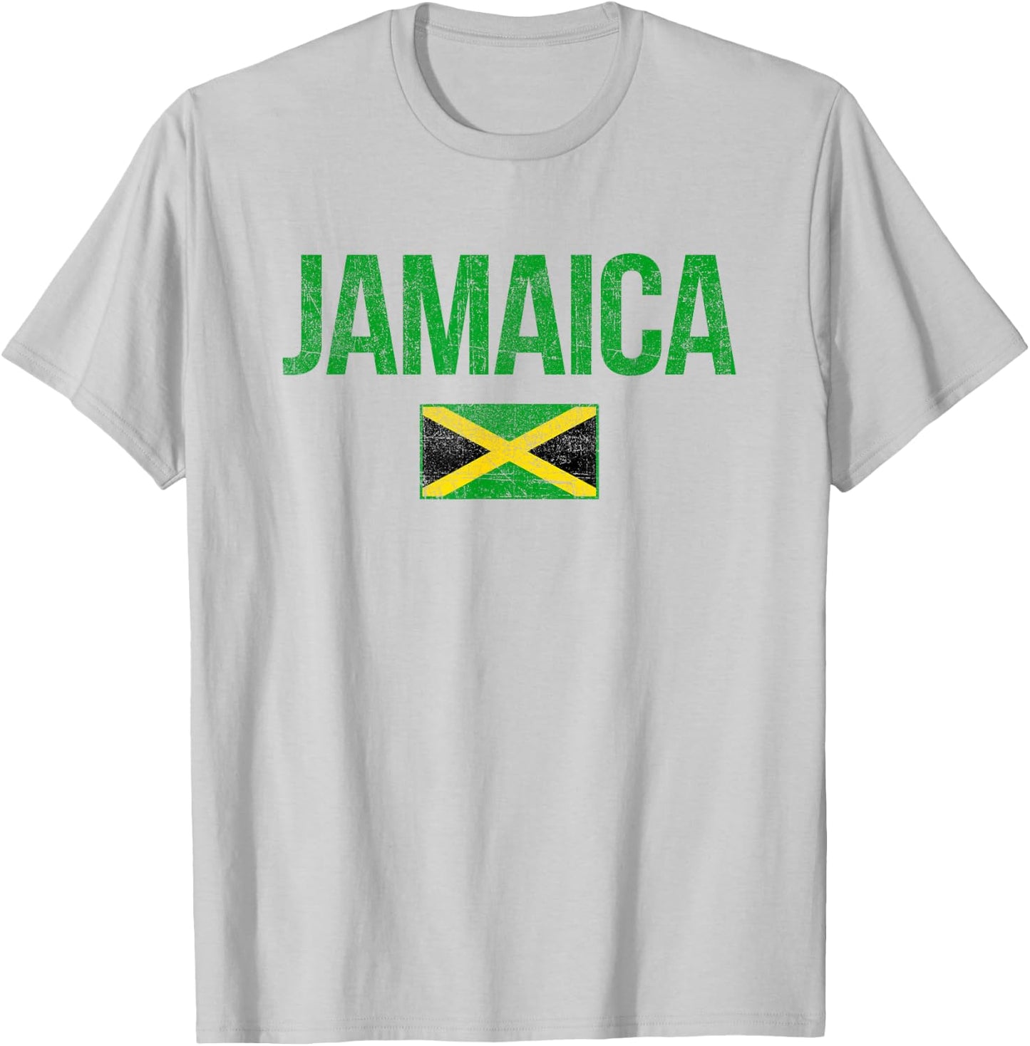 Retro Jamaica Flag Jamaican Travel Vacation Souvenir T-Shirt - T-Shirt | Ash