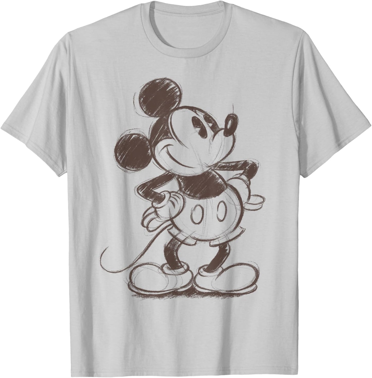 Disney Mickey Mouse Pencil Sketch Original T-Shirt - T-Shirt | Ash