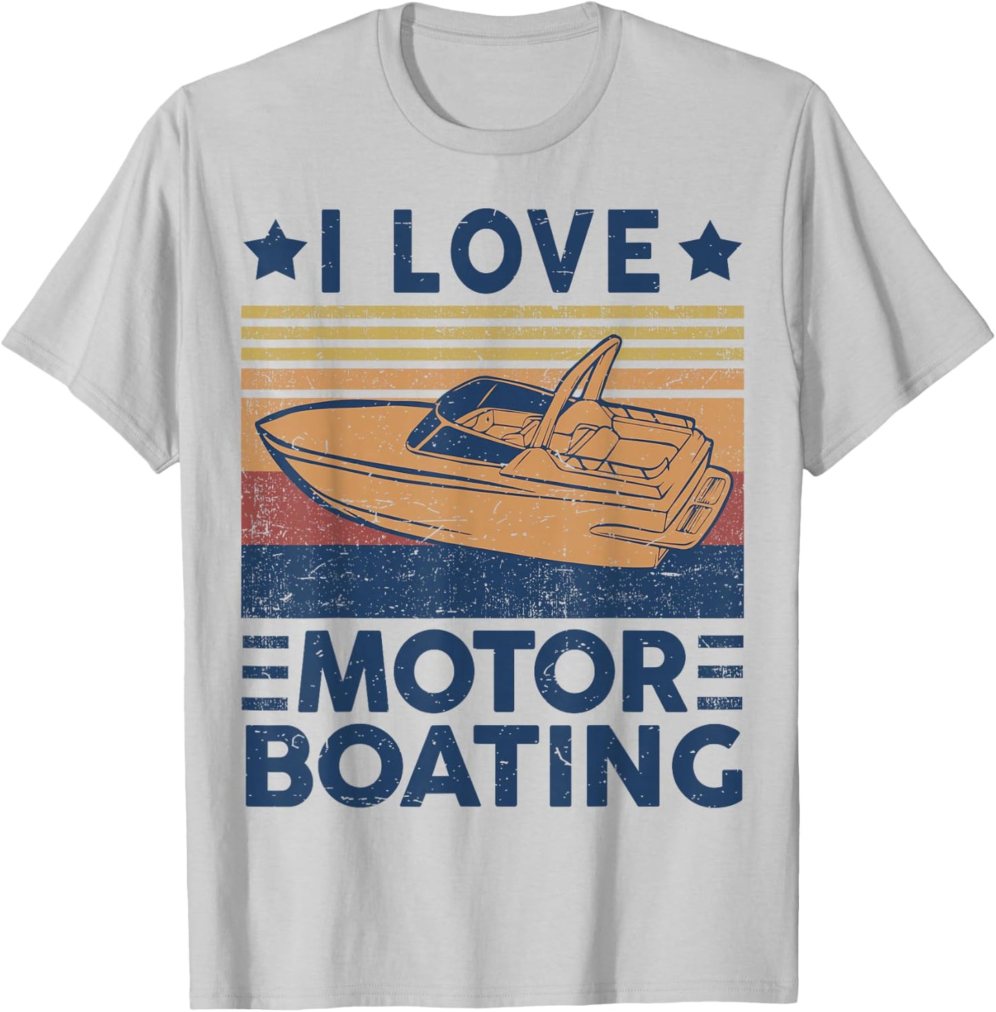 I Love Motor-Boating Motorboating Funny Boat Captain Dad T-Shirt - T-Shirt | Ash