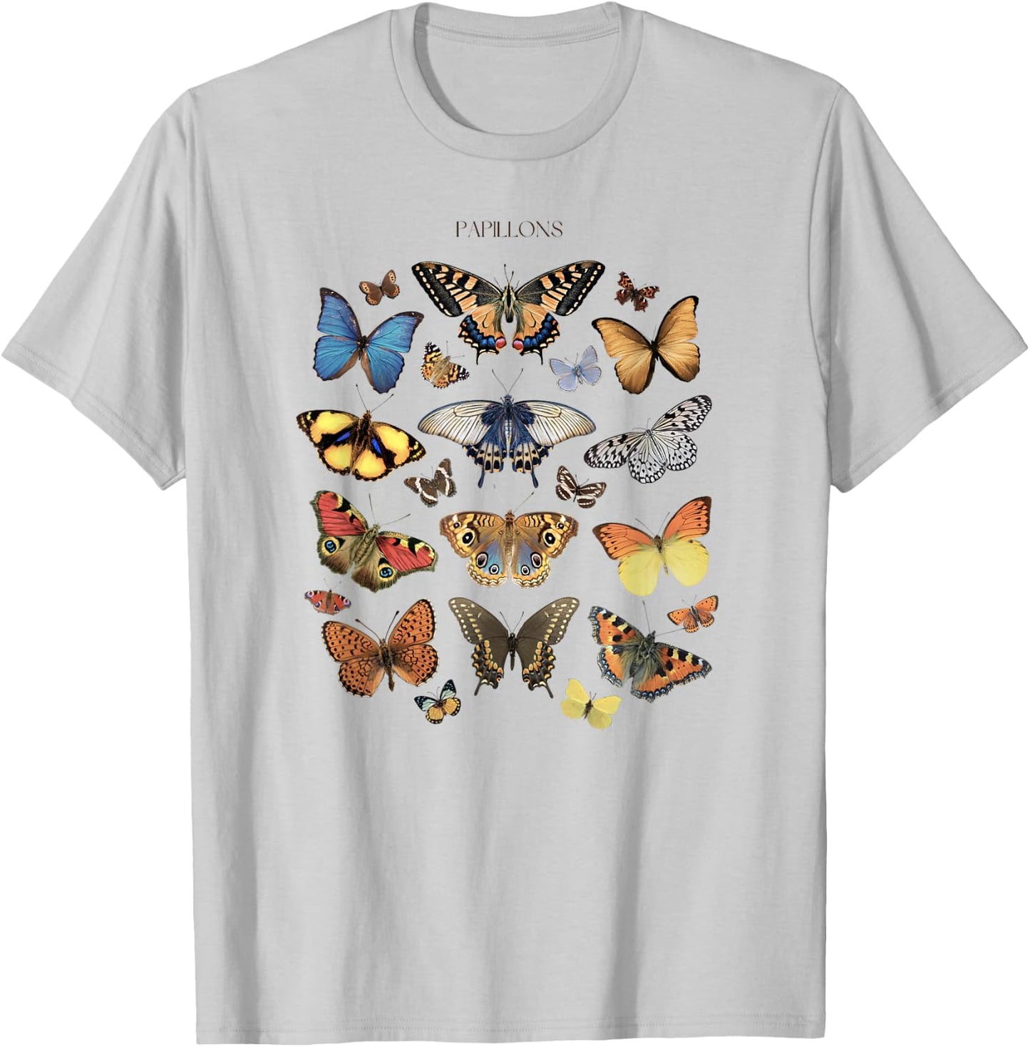 Entomology Butterfly Papillons Collage Lepidoptera Vintage T-Shirt - T-Shirt | Ash