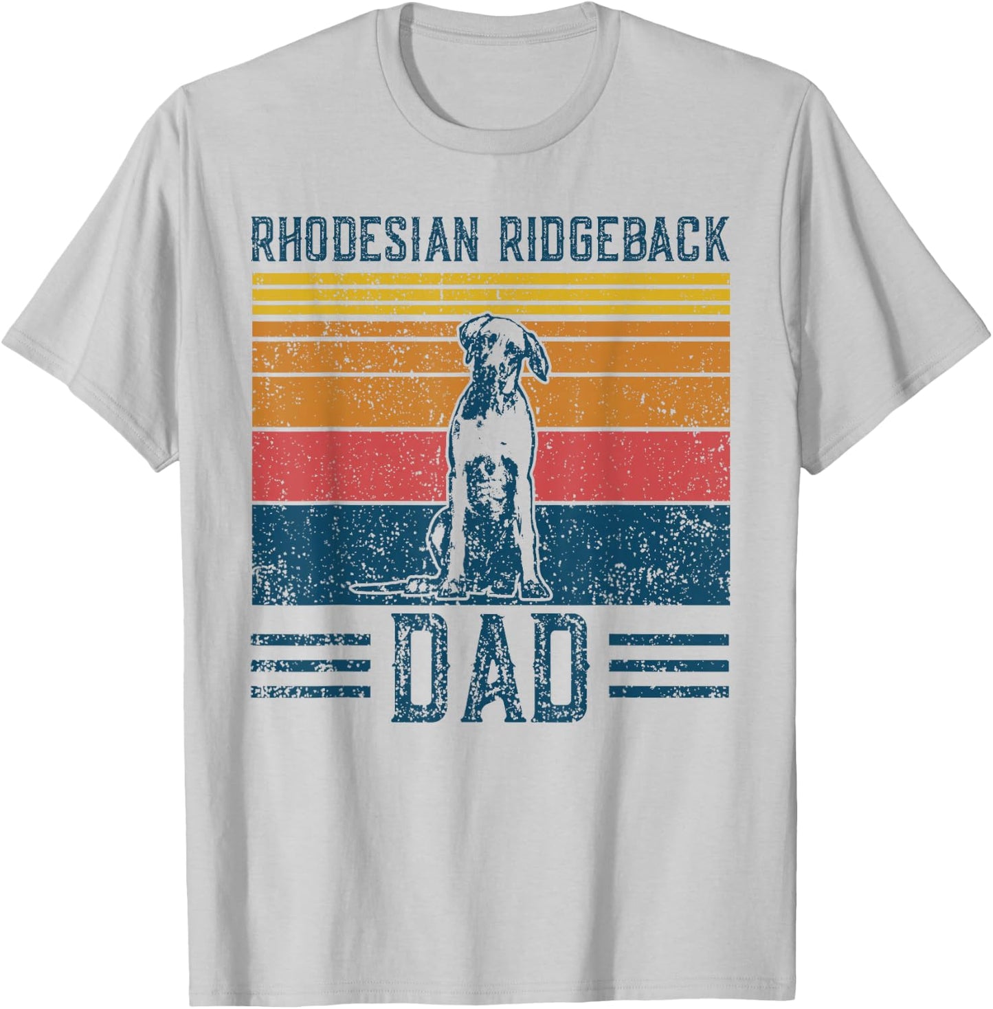 Dog Ridgeback Dad - Vintage Rhodesian Ridgeback Dad T-Shirt - T-Shirt | Ash