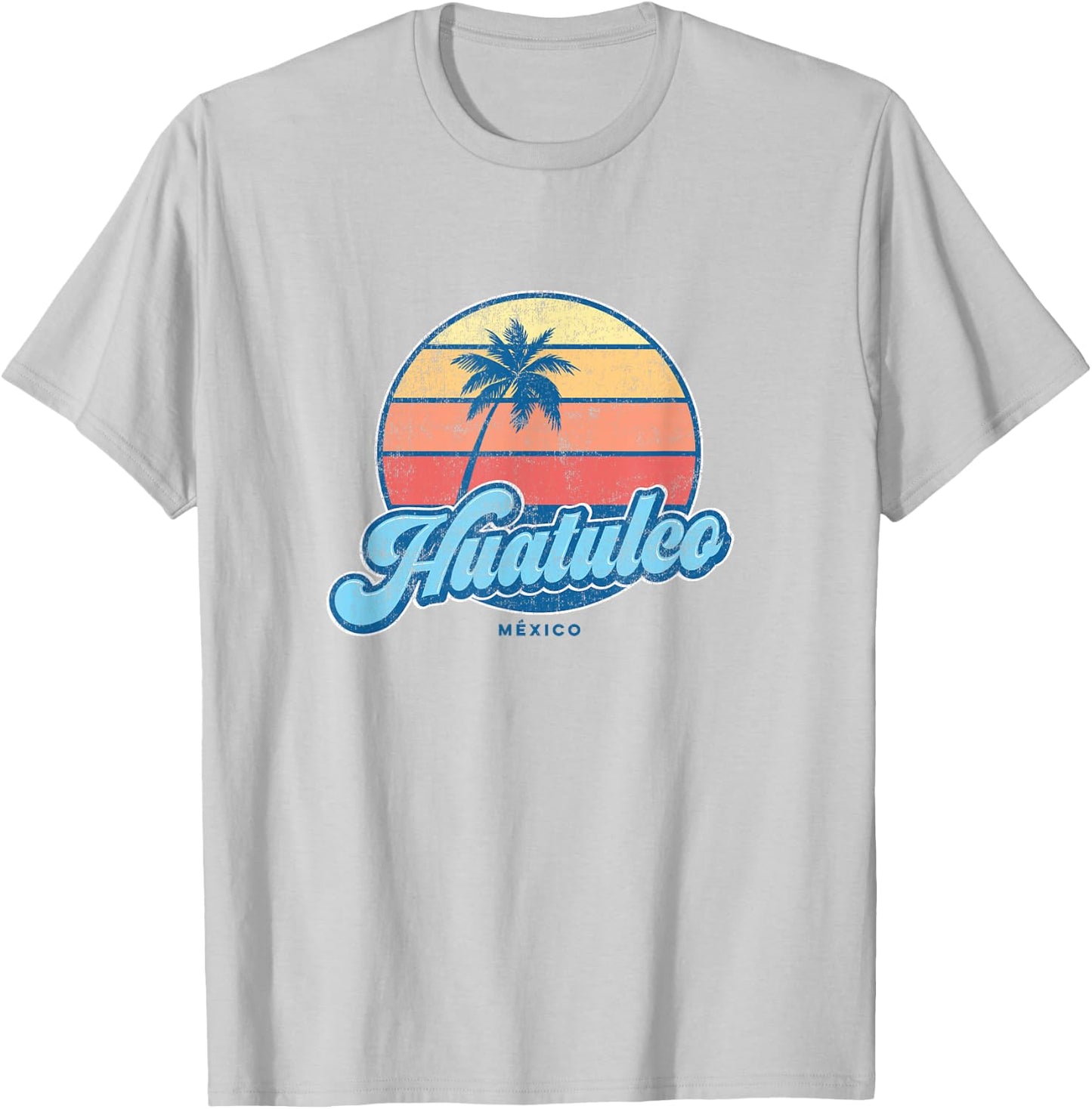 Vintage Huatulco Mexico Classic 70s Retro Surfer T-Shirt - T-Shirt | Ash