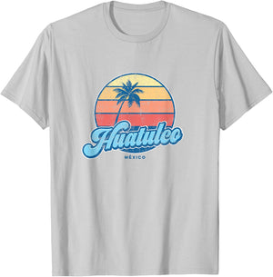 Vintage Huatulco Mexico Classic 70s Retro Surfer T-Shirt - T-Shirt | Ash