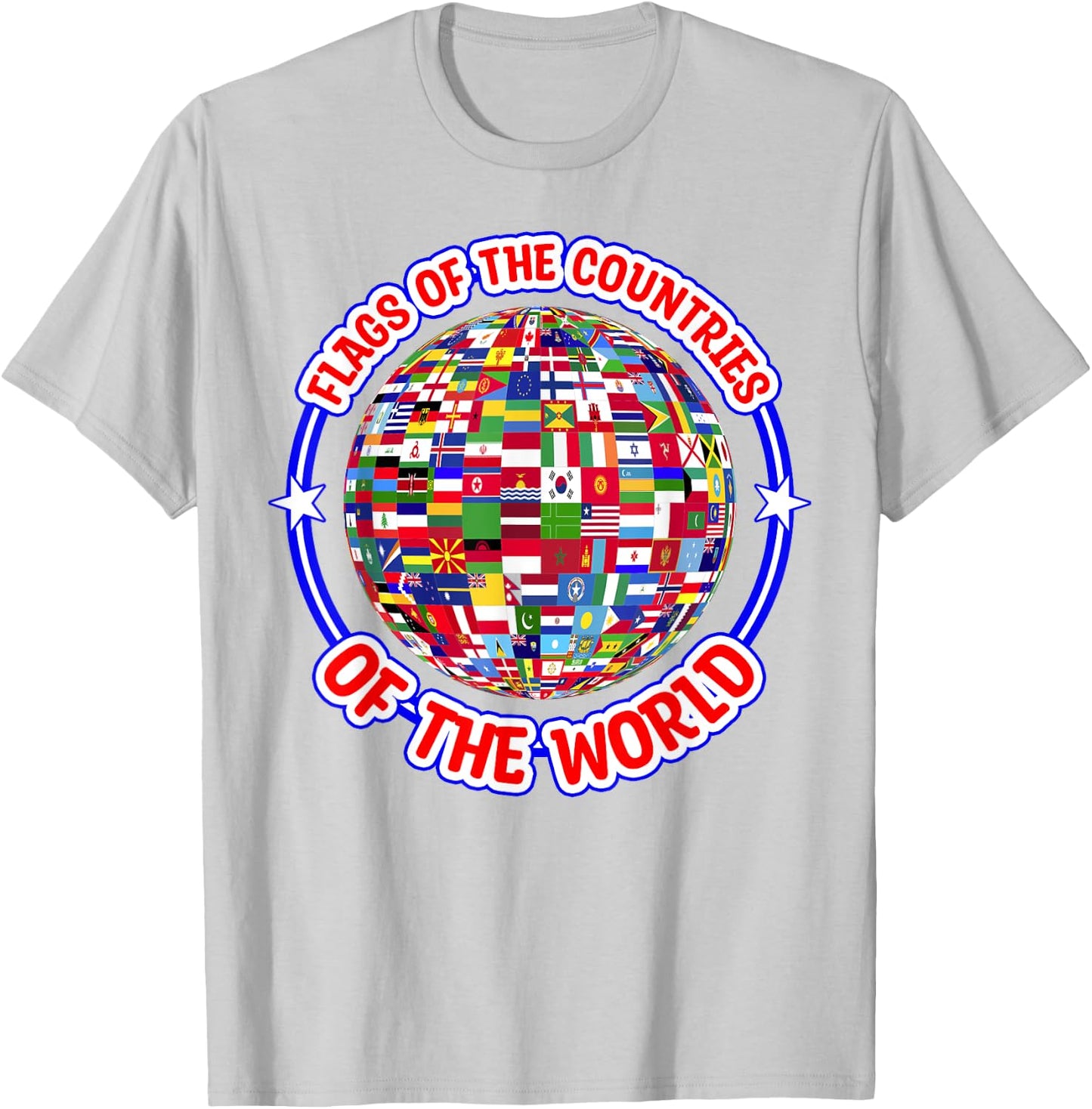 Humanity & Traveler Designs Men's Earth Day Flag , White, Small T-Shirt - T-Shirt | Ash