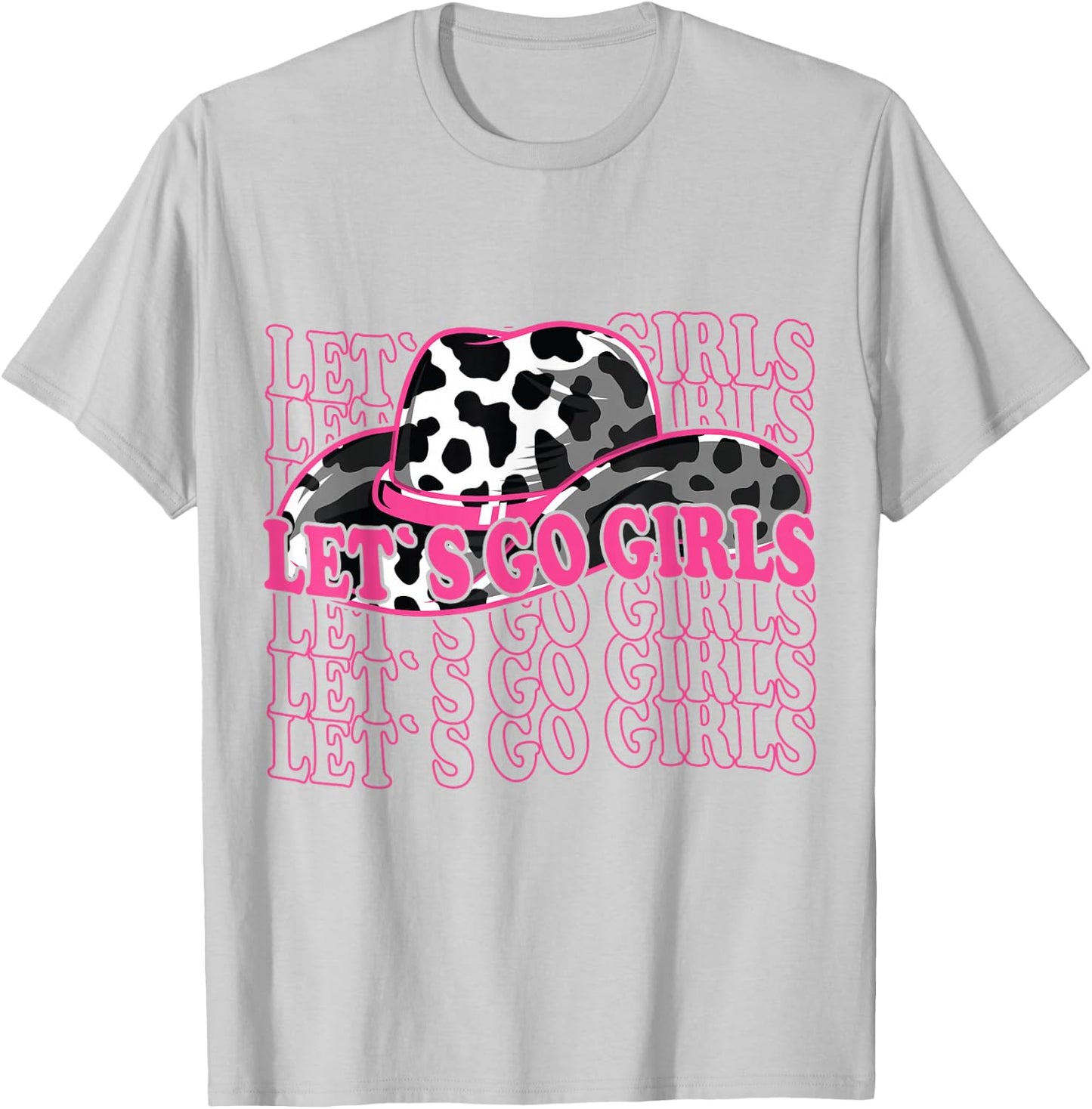 Let´s Go Girls - Country Southern Western Cow pattern T-Shirt - T-Shirt | Ash