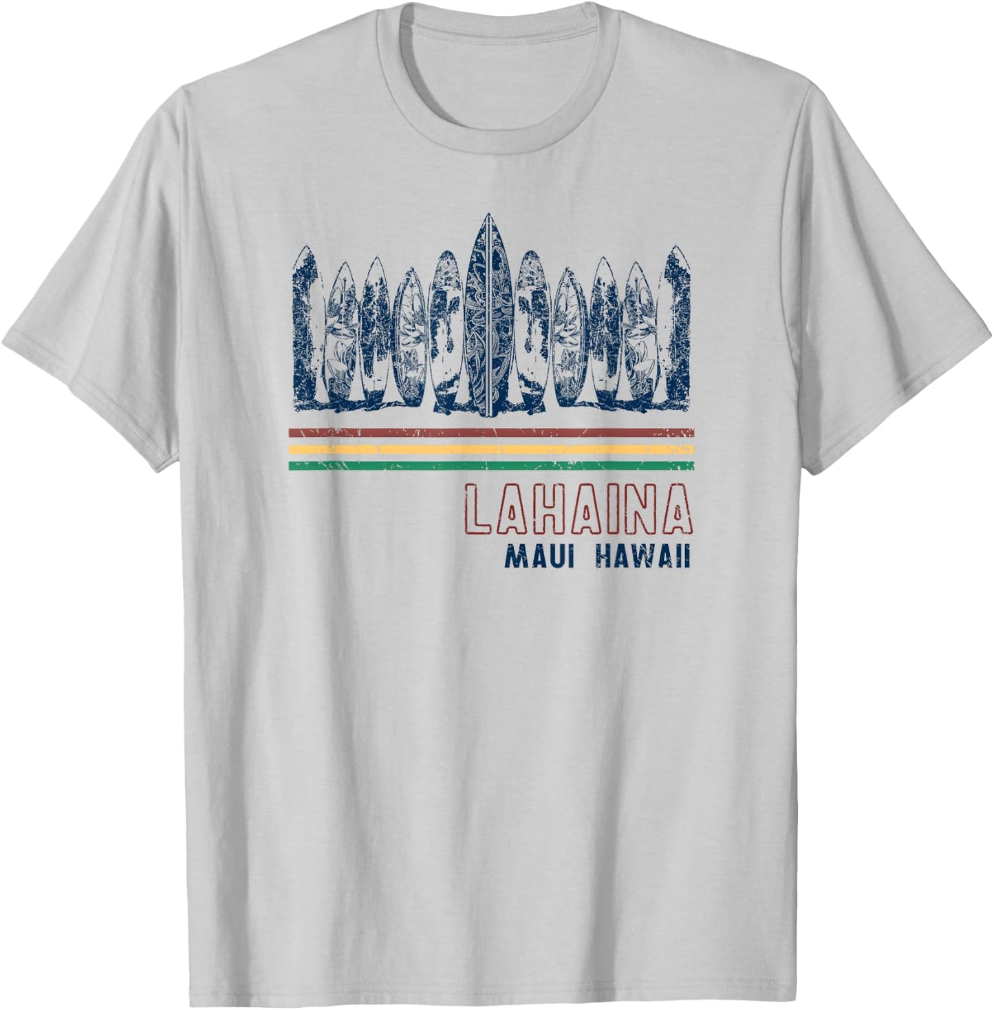 Hawaii Lahaina Maui Retro Surfing Vintage T-Shirt - T-Shirt | Ash