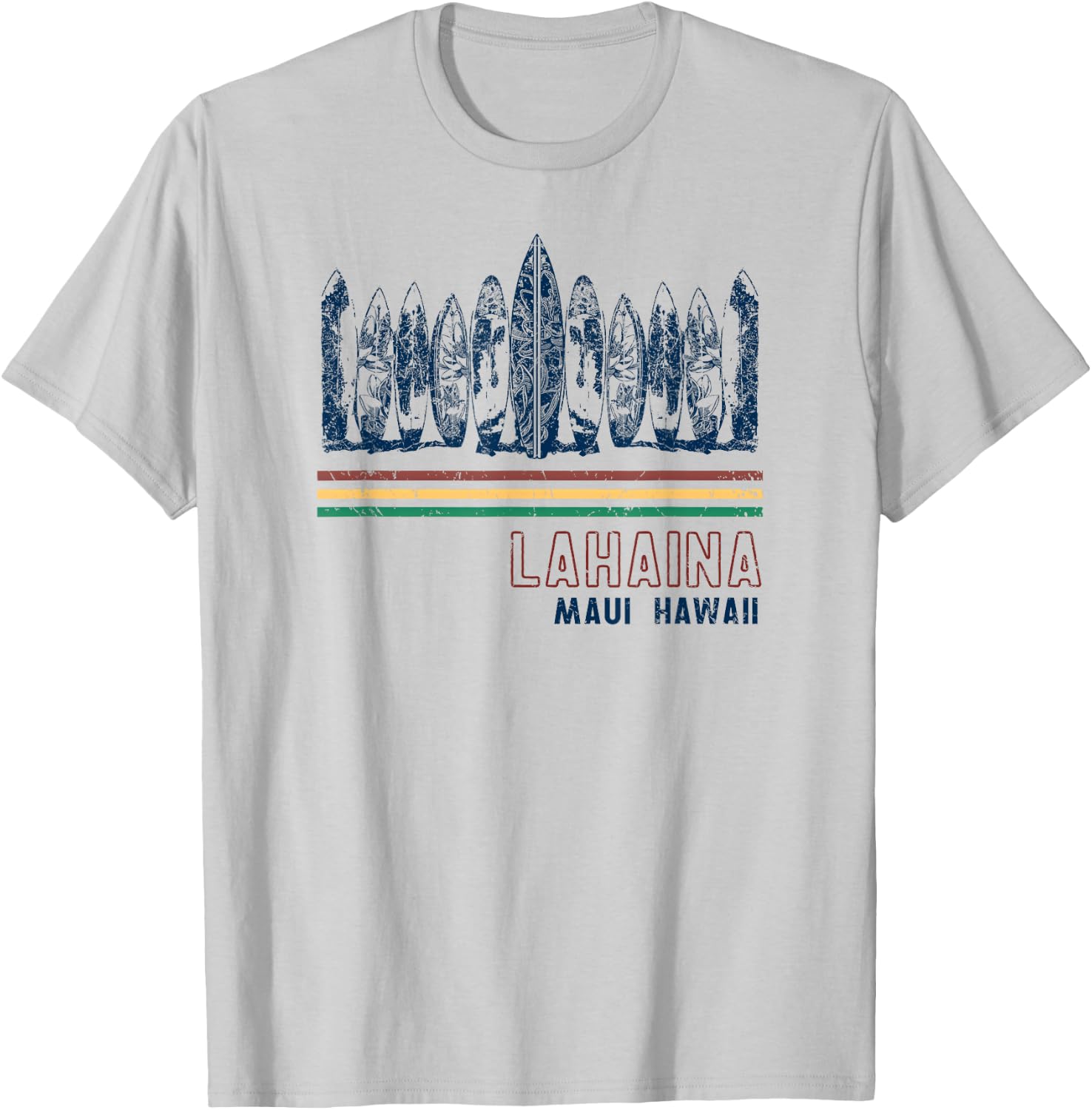Hawaii Lahaina Maui Retro Surfing Vintage T-Shirt - T-Shirt | Ash
