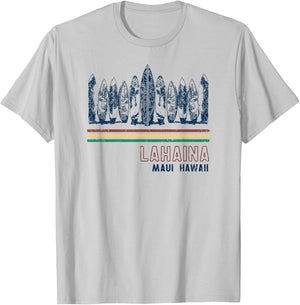 Hawaii Lahaina Maui Retro Surfing Vintage T-Shirt - T-Shirt | Ash