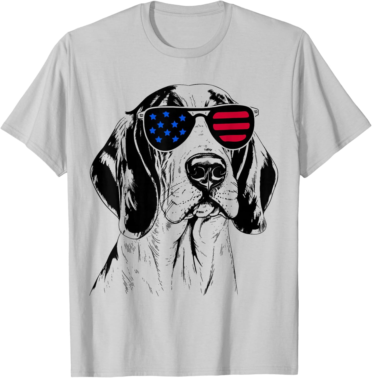 Treeing Walker Coonhound Dog 4th July America USA Flag T-Shirt - T-Shirt | Ash