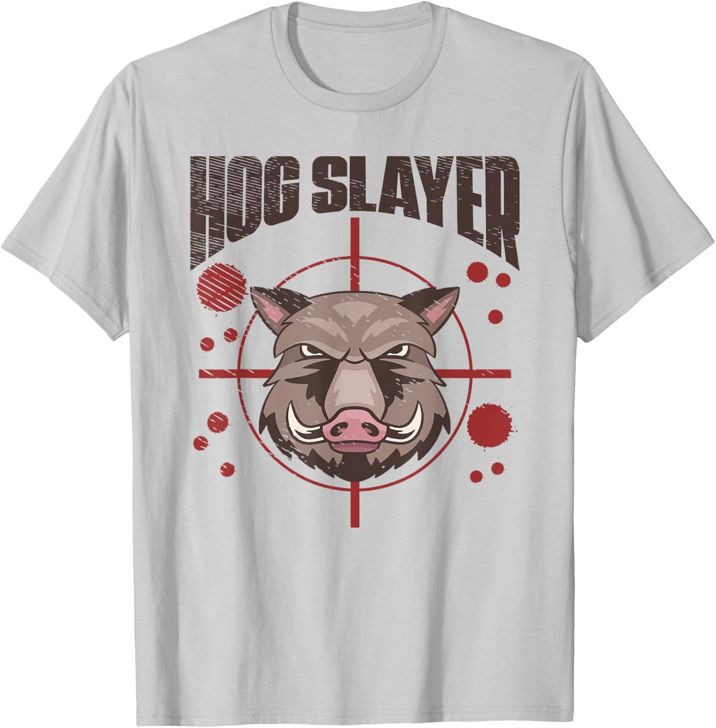 Hog Slayer Hunter Wild Boar Head Hunt Season Heli Hunting T-Shirt - T-Shirt | Ash