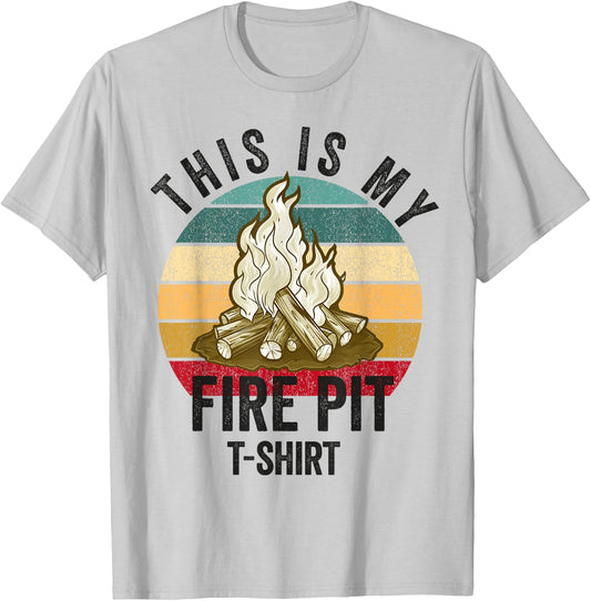 Fire Pit Bonfire Campfire Lover Men Camping Lover T-Shirt - T-Shirt | Ash