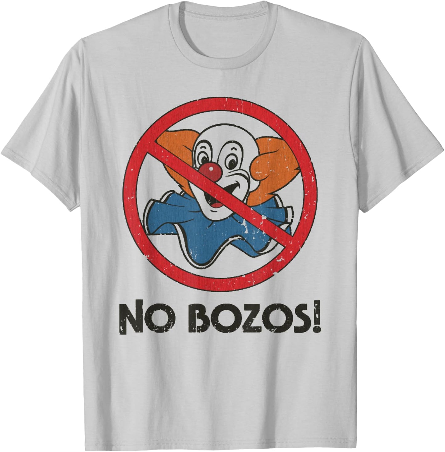 Vintage No Bozos 1983 Clowns T-Shirt - T-Shirt | Ash