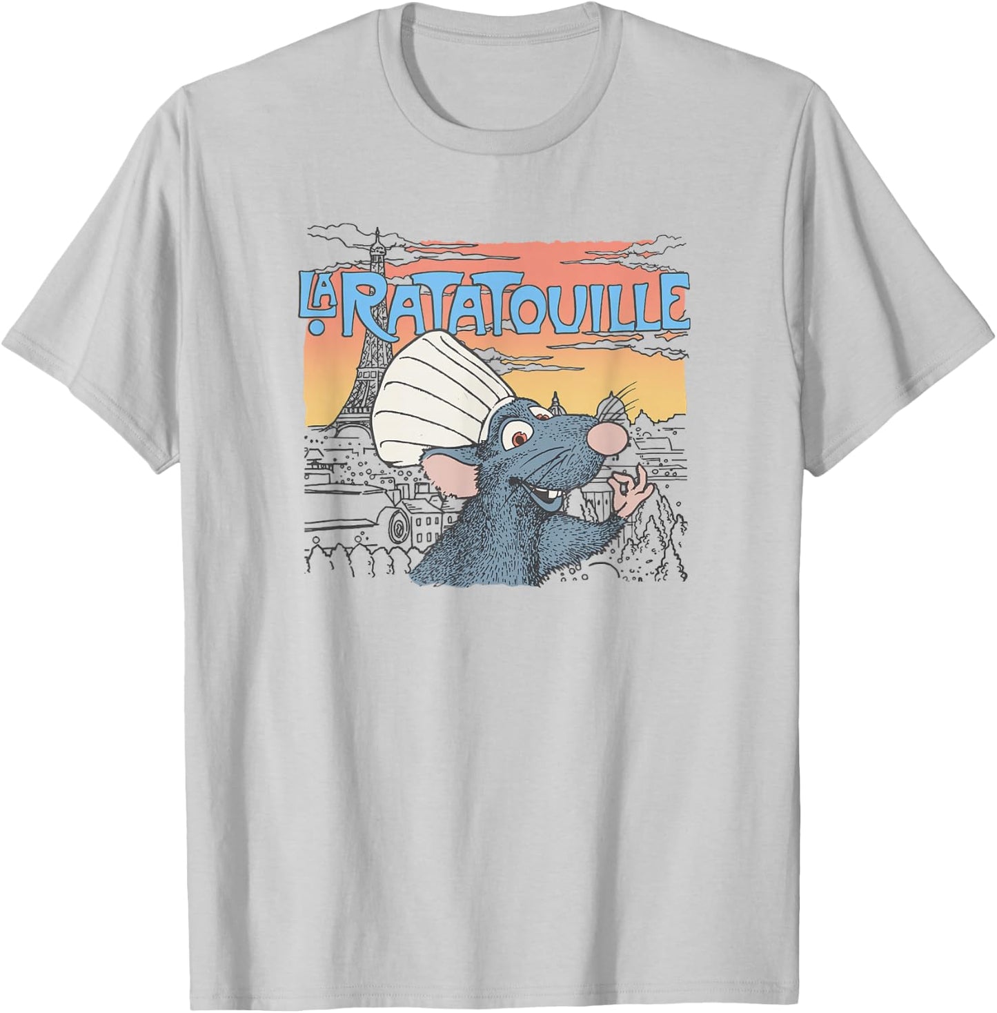 Disney Pixar Ratatouille Paris, France Chef's Kiss T-Shirt - T-Shirt | Ash