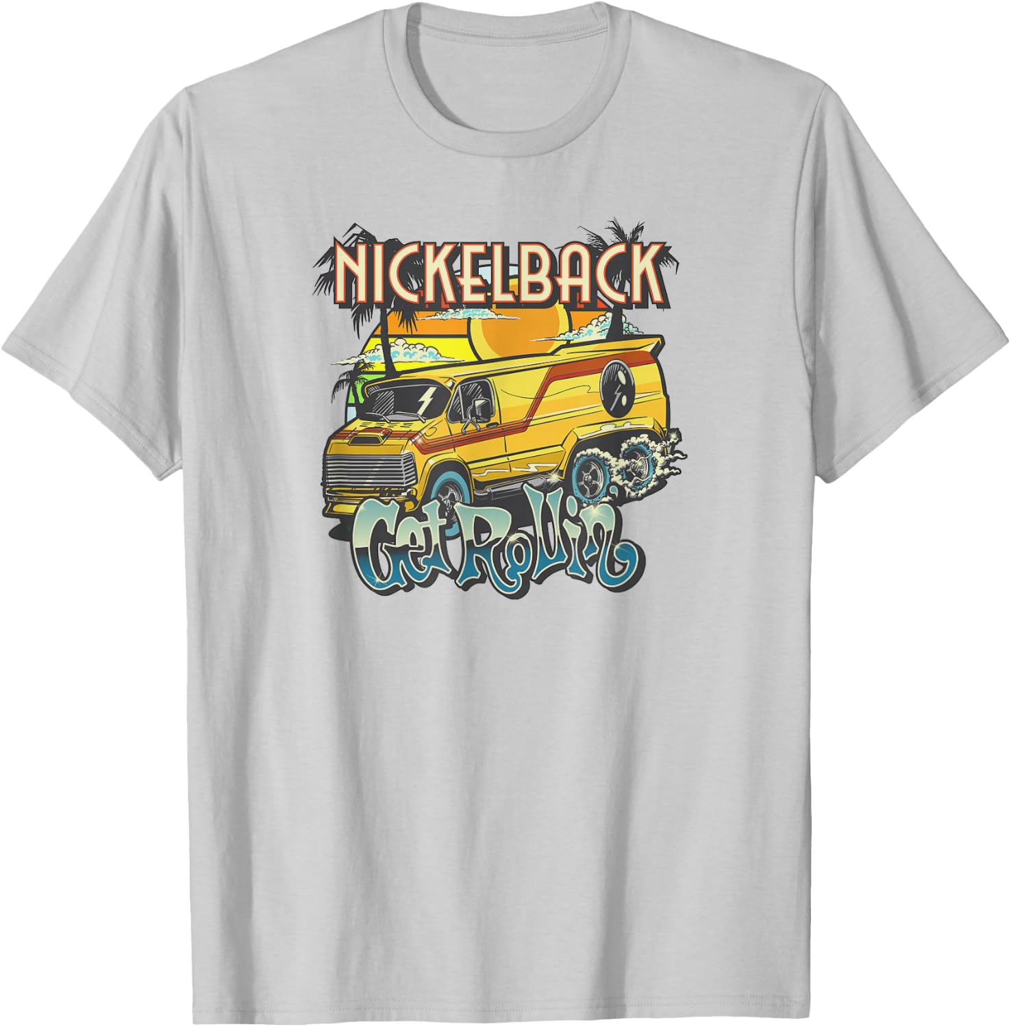 Nickelback Get Rollin' Cover (Yellow) T-Shirt - T-Shirt | Ash