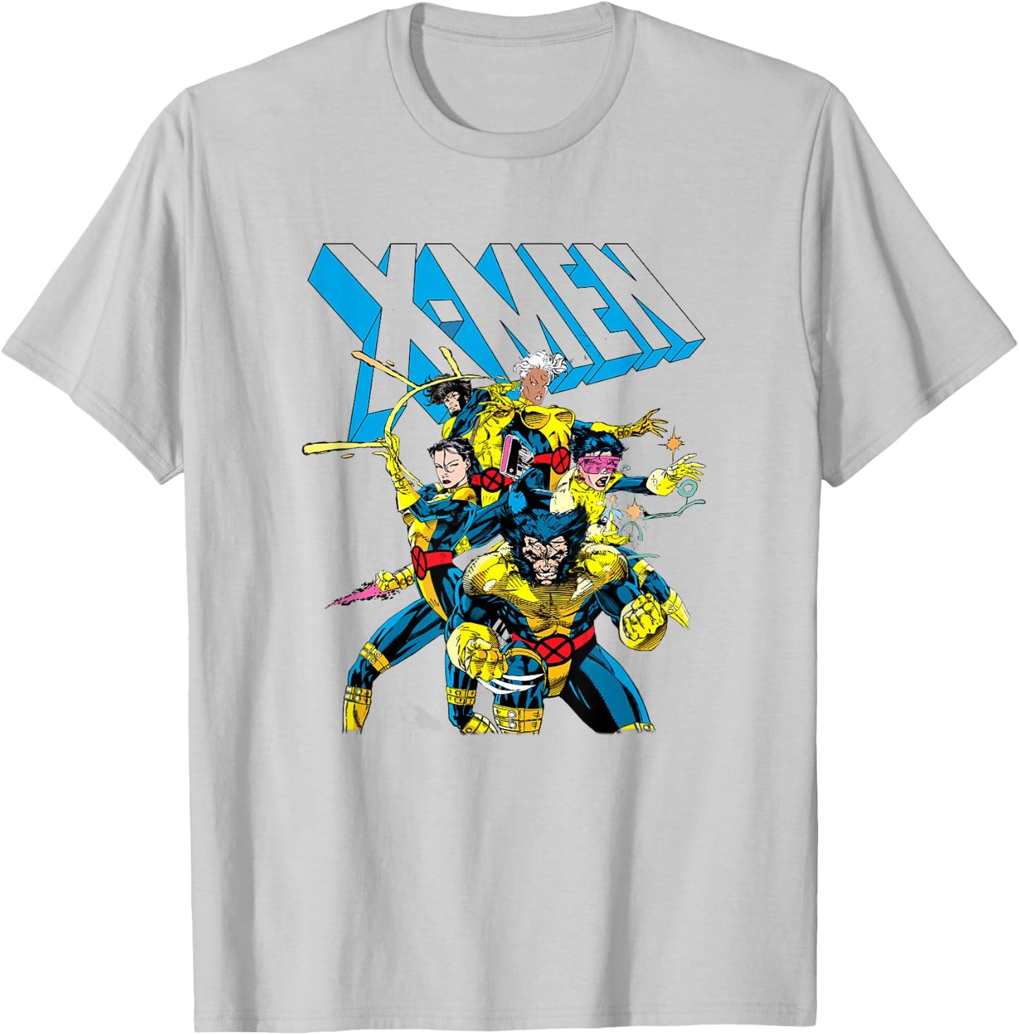 Marvel X-Men 80's Style Uniforms Vintage Group Shot T-Shirt - T-Shirt | Ash