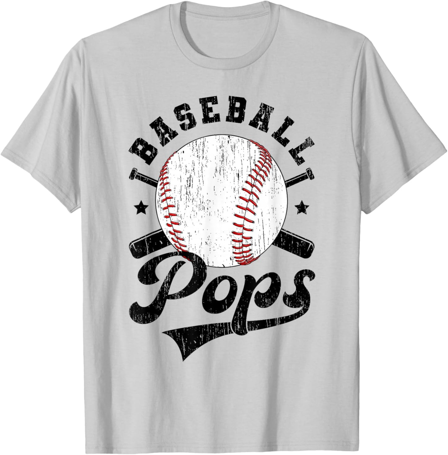 Baseball Pops Grandpa Baseball Player Pops T-Shirt - T-Shirt | Ash