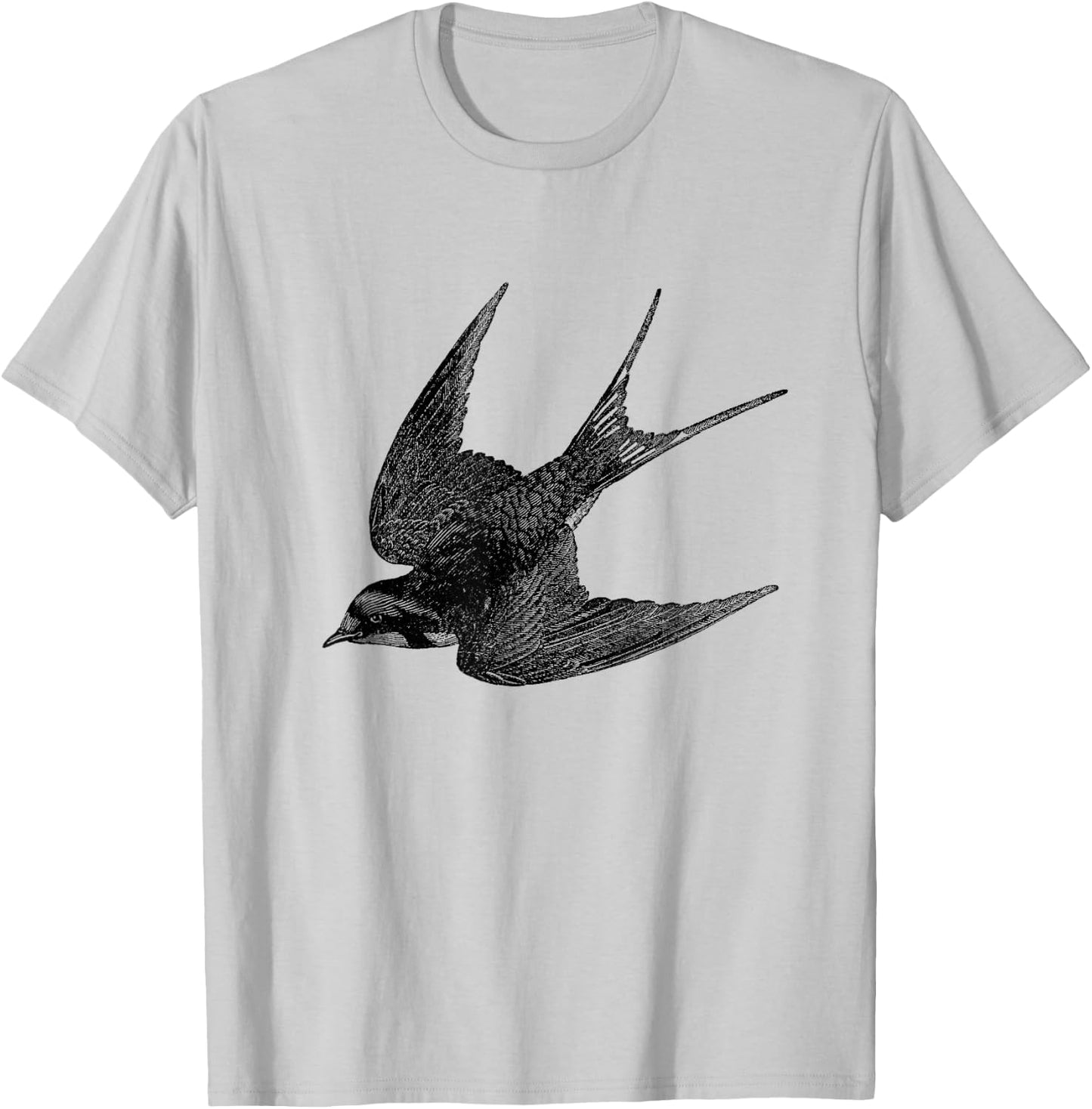 American Barn Swallow Bird Print T-Shirt - T-Shirt | Ash