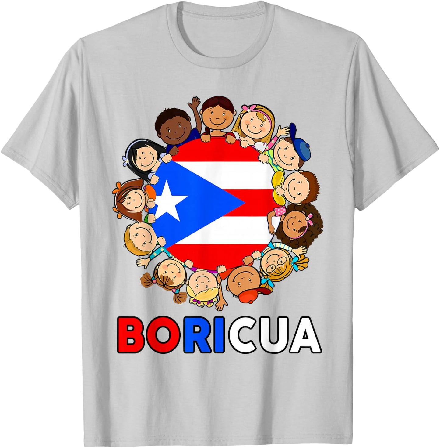 Kids Puerto Rico Flag Boricua Rican Boy Hispanic Heritage T-Shirt - T-Shirt | Ash
