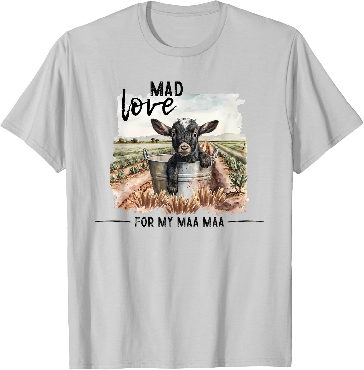 Mad Love For My MaMa Goat Farm Maa Maa Farmer Toddler Kids T-Shirt - T-Shirt | Ash