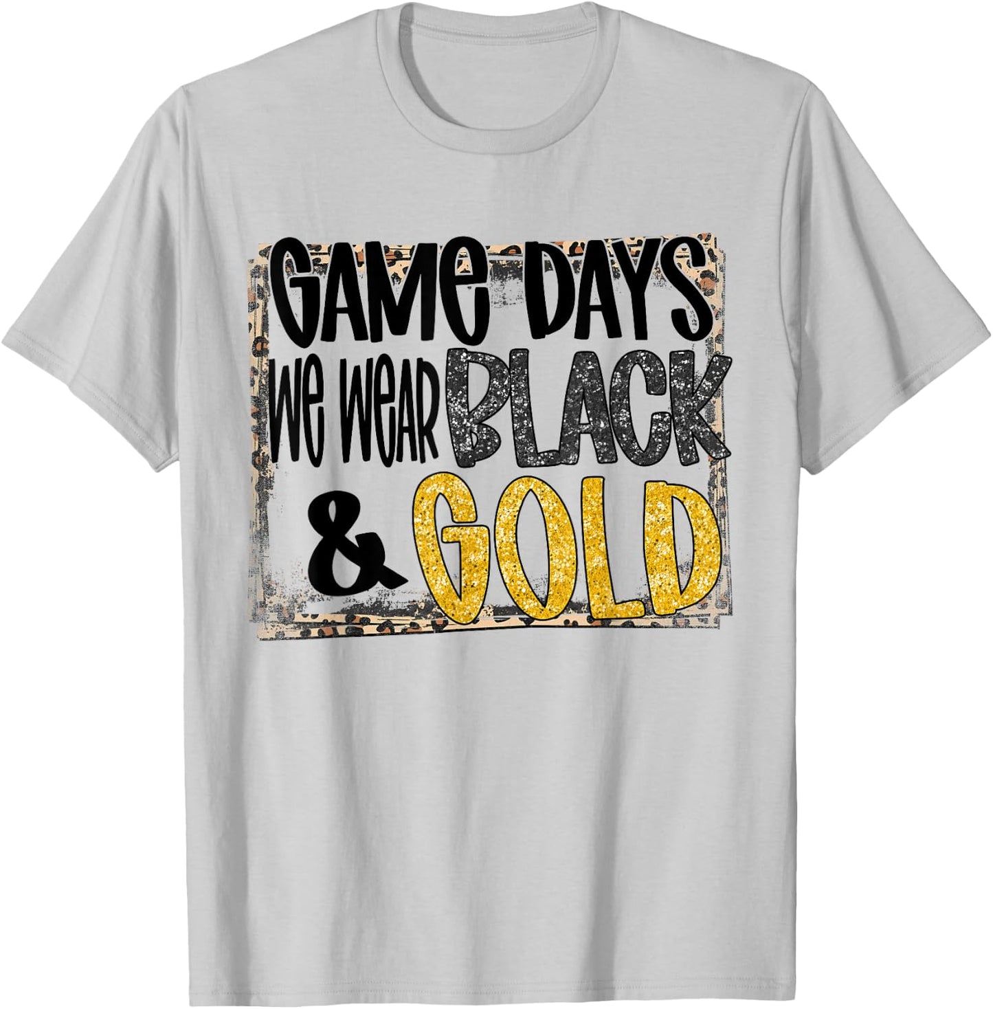 On Gameday Football We Wear Black And Gold School Spirit T-Shirt - T-Shirt | Ash