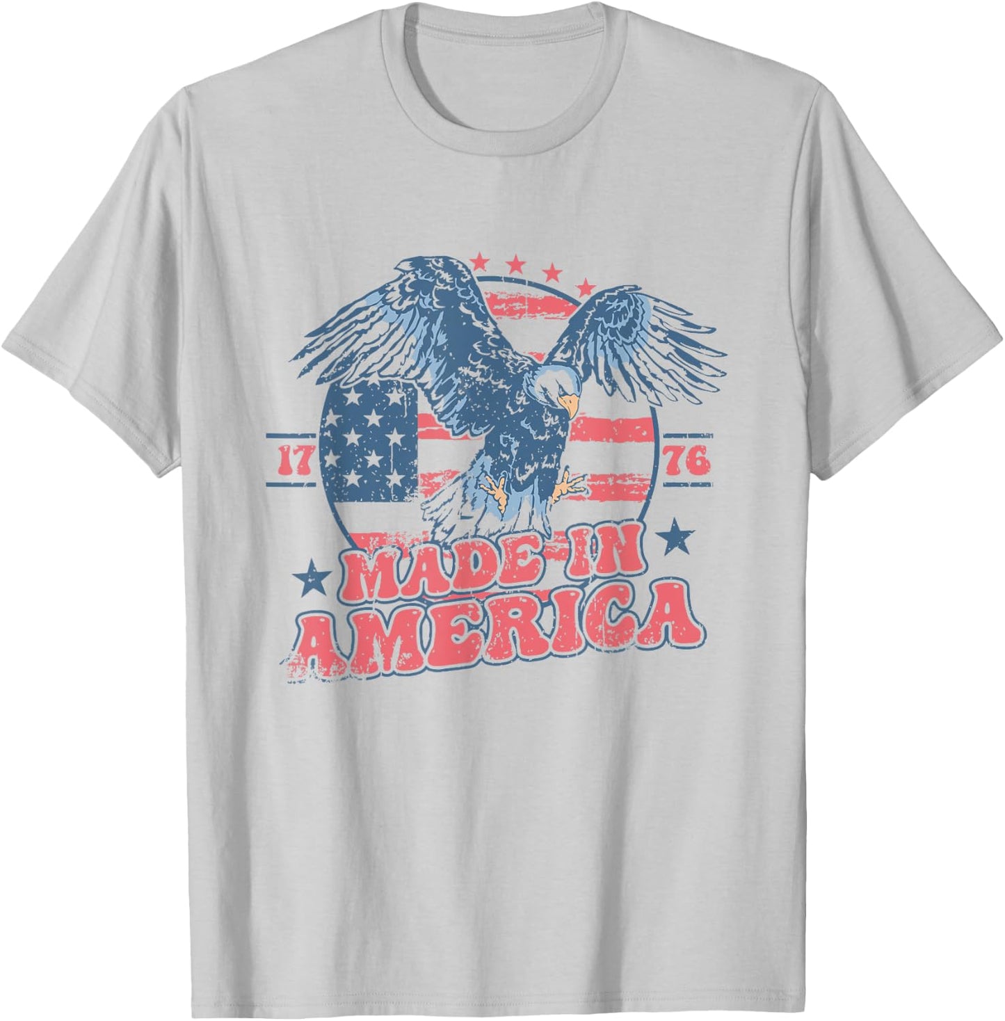 Made In America USA Flag Eagle 4th of July Patriotic Freedom Men T-Shirt - T-Shirt | Ash
