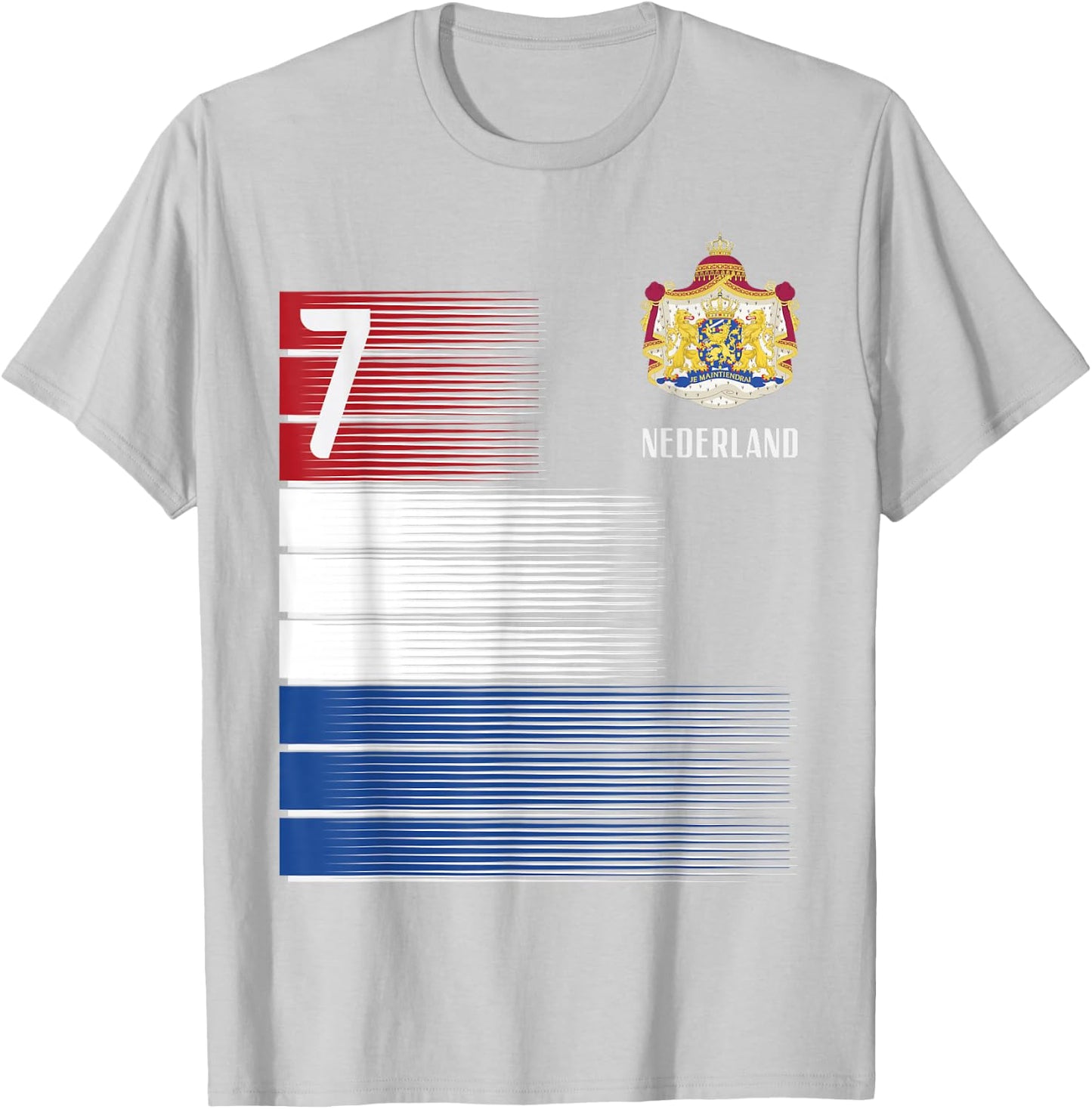 Netherlands Flag Number 7 Dutch Soccer Men Women Kids Boys T-Shirt - T-Shirt | Ash
