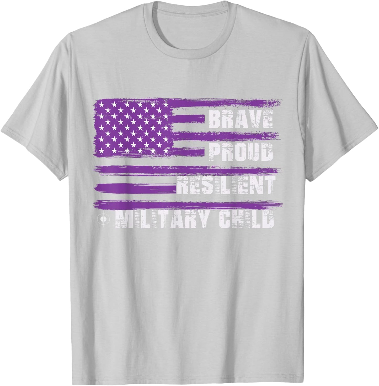 2023 Month Military Kids Military Child Adult Purple UP T-Shirt - T-Shirt | Ash