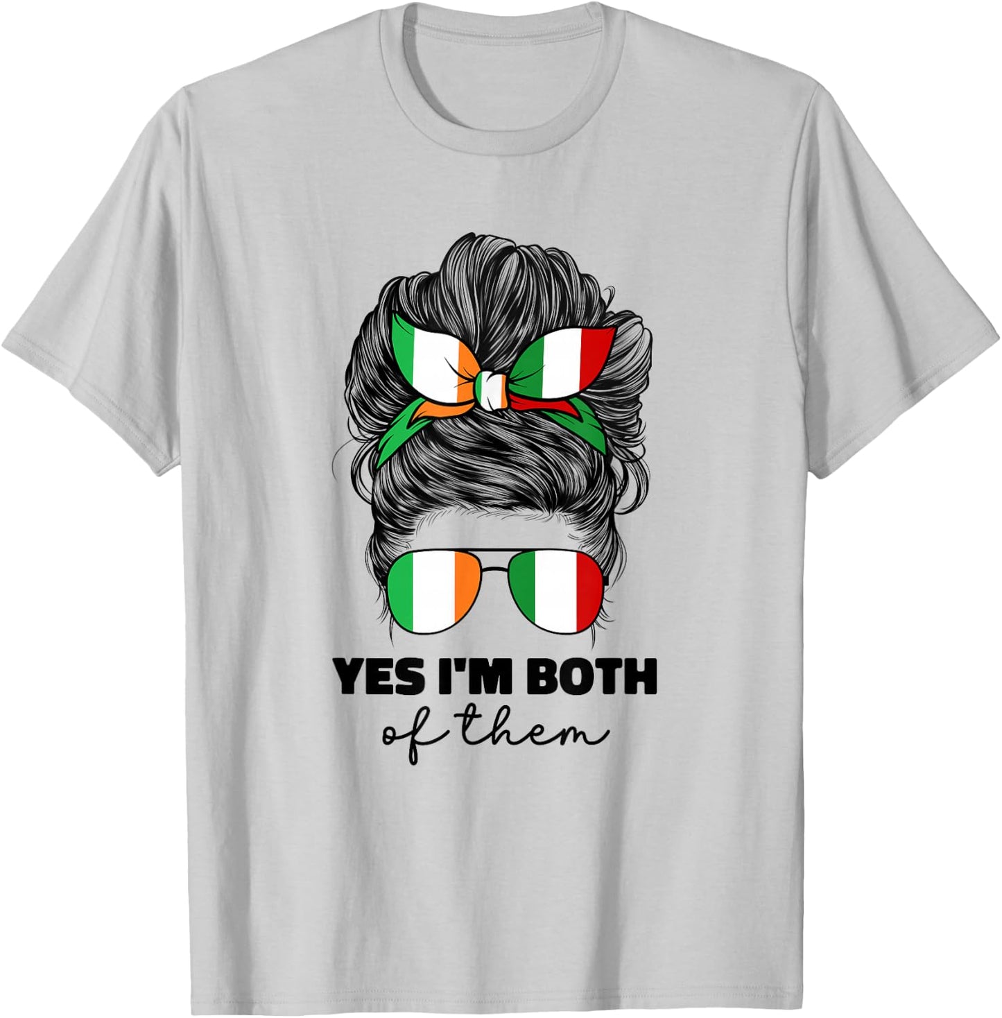Half Italian and Irish Ireland Italy Flag Girl Mix T-Shirt - T-Shirt | Ash