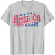 Funny America The Beautiful Shirt - Women's Blue Modern Short Sleeve - Small T-Shirt - T-Shirt | Ash