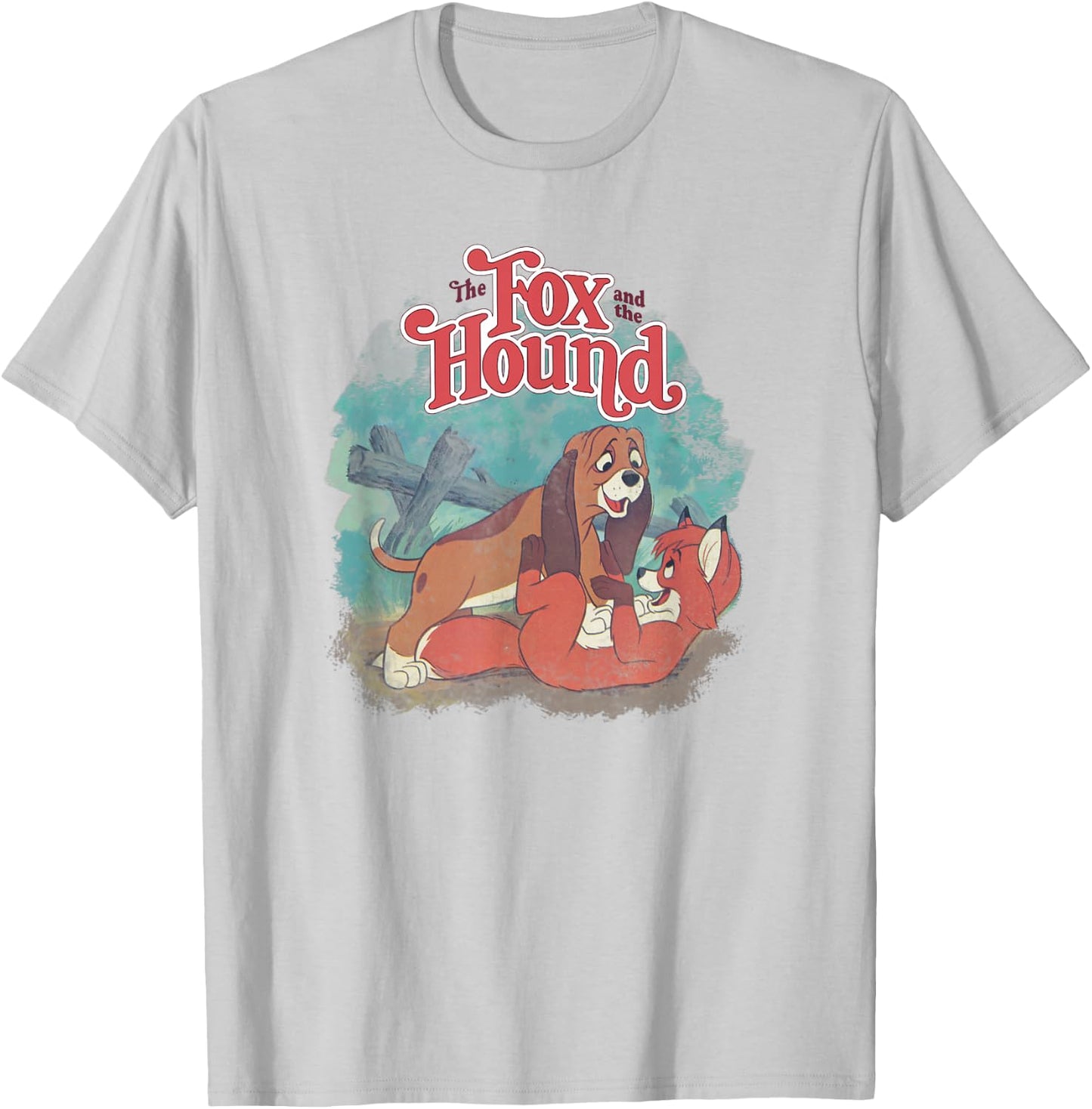 Disney The Fox and The Hound Vintage Classic Poster T-Shirt - T-Shirt | Ash