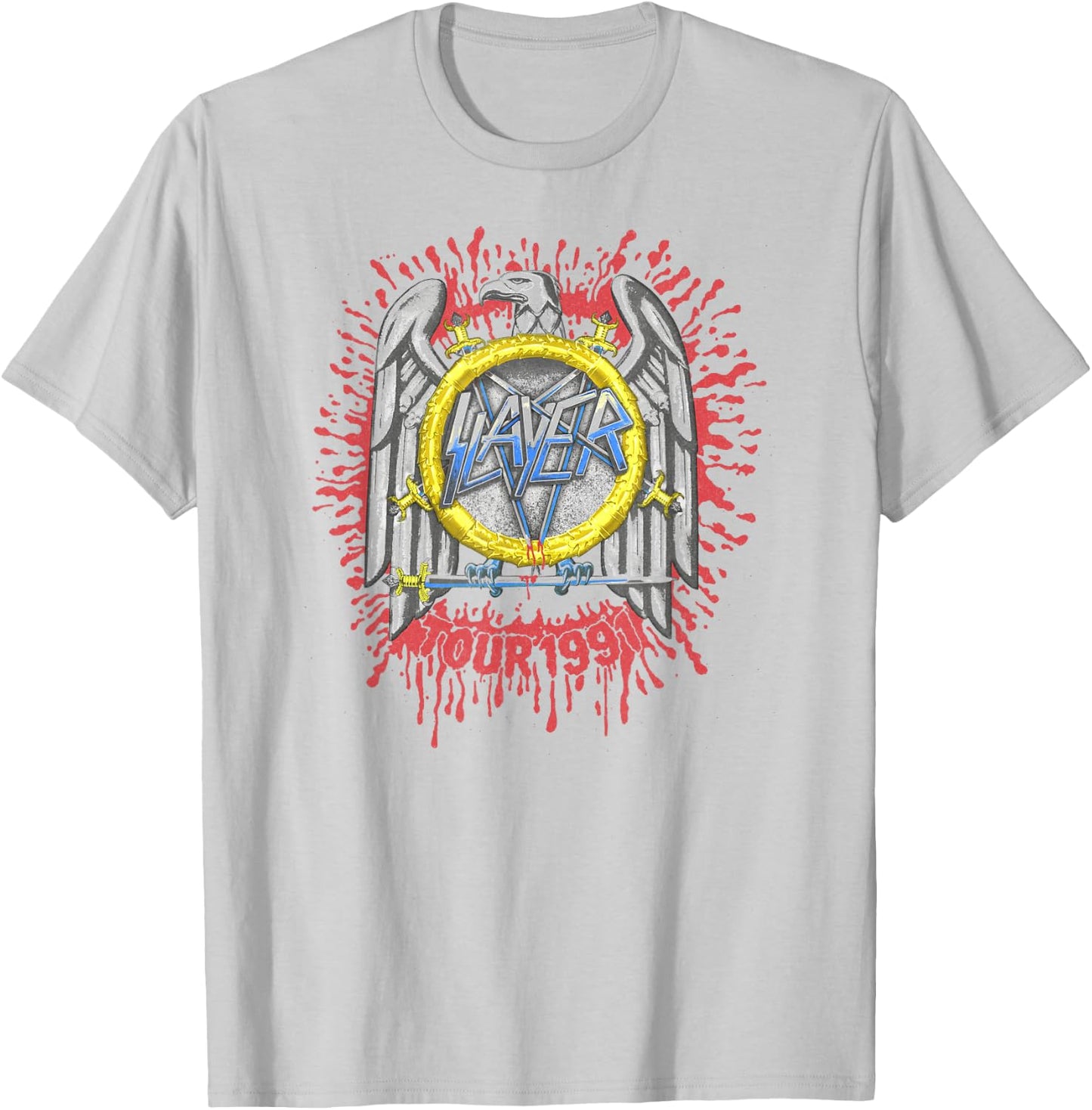 Slayer – Tour 91 Eagle T-Shirt - T-Shirt | Ash