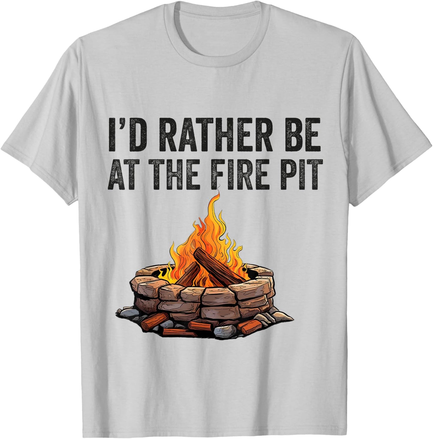 Fire Pit Bonfire Campfire Lover Men Camping Lover T-Shirt - T-Shirt | Ash