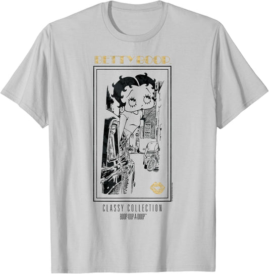 Betty Boop Vintage Classy Collection Faded Broadway Poster T-Shirt - T-Shirt | Ash