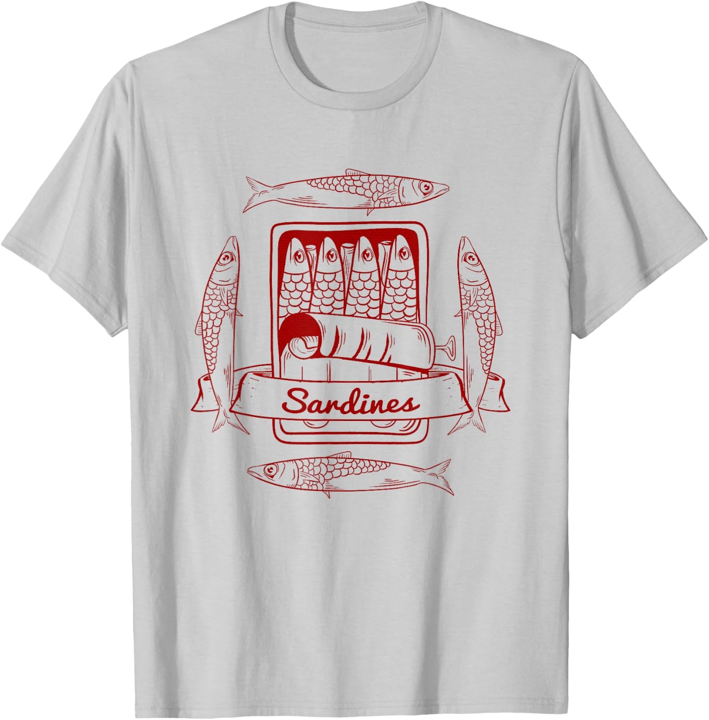 Food Designs by Early Kirky Sardines in a Tin T-Shirt - T-Shirt | Ash