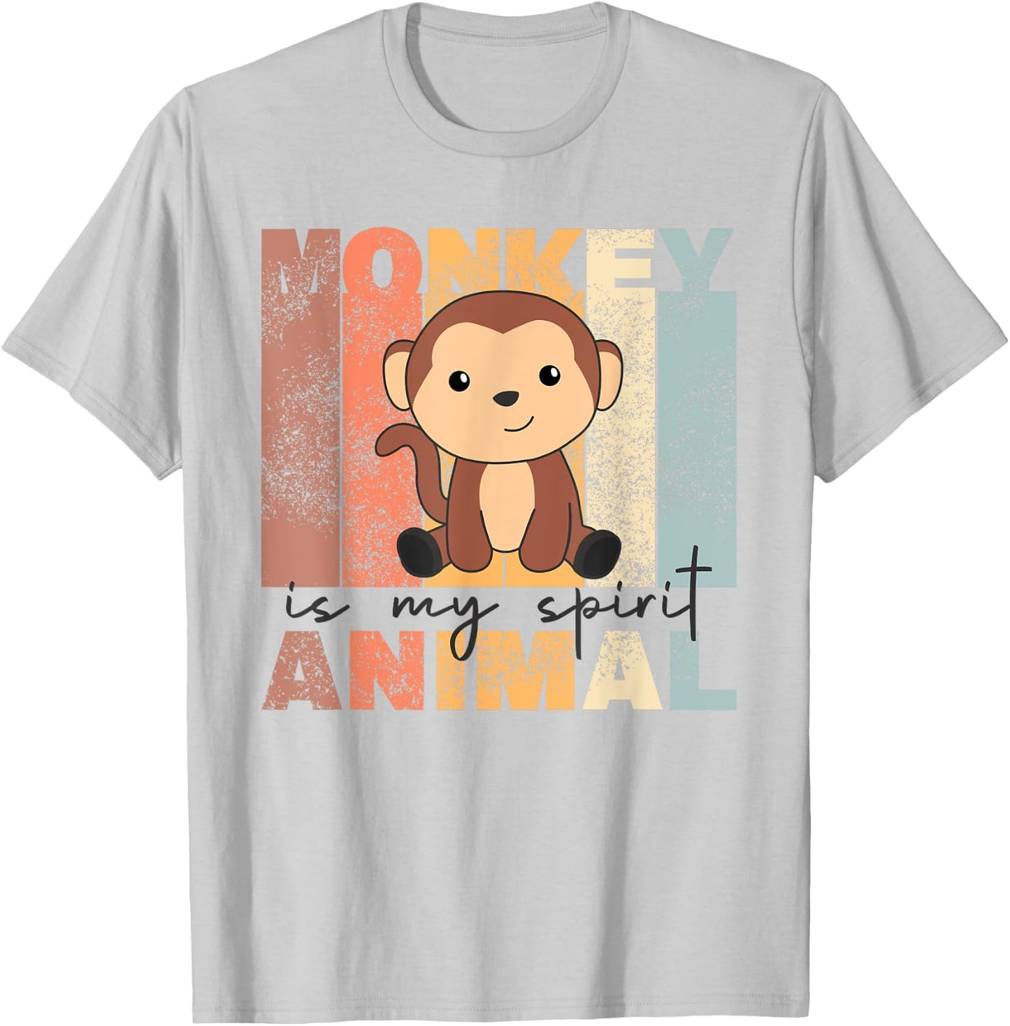 Monkey Is My Spirit Animal - Vintage Monkeys T-Shirt - T-Shirt | Ash