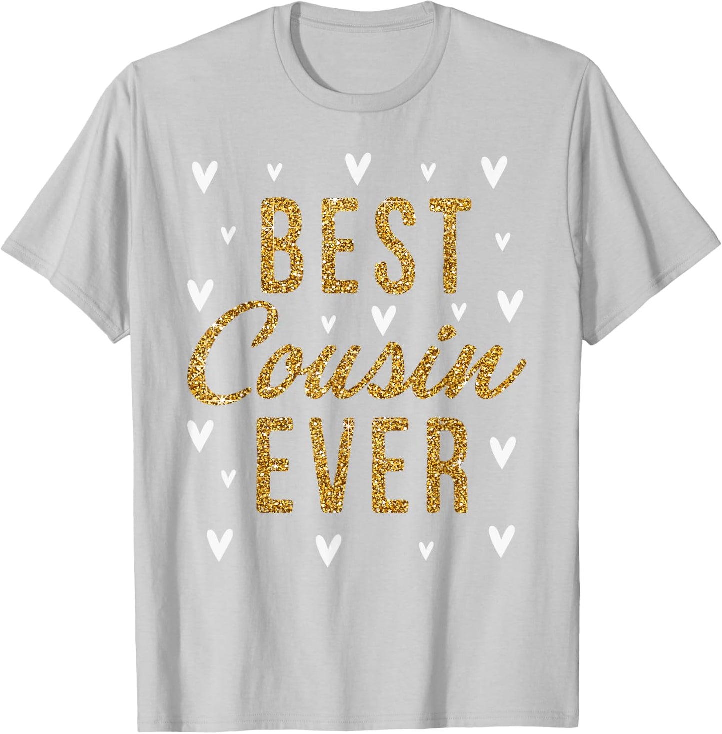 Best Cousin Ever Gifts Cute Love Heart Print T-Shirt - T-Shirt | Ash