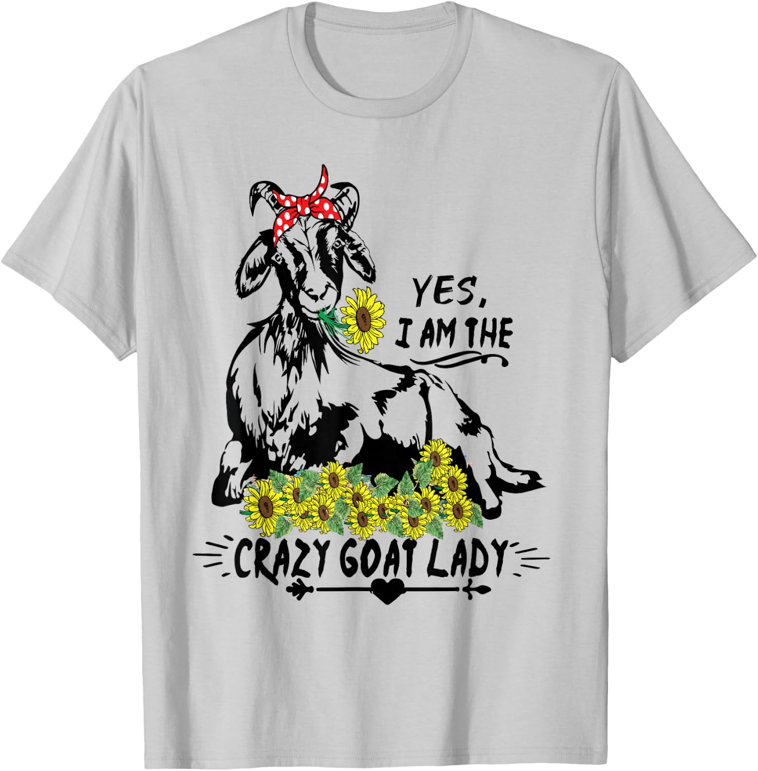 Women's Crazy Goat Lady Goats Farm Animal Funny T-Shirt - T-Shirt | Ash