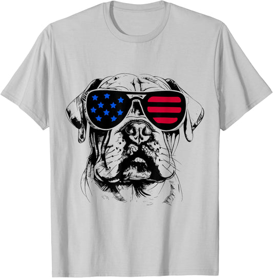 Beabull Dog 4th July America USA Flag T-Shirt - T-Shirt | Ash