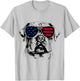 Beabull Dog 4th July America USA Flag T-Shirt - T-Shirt | Ash