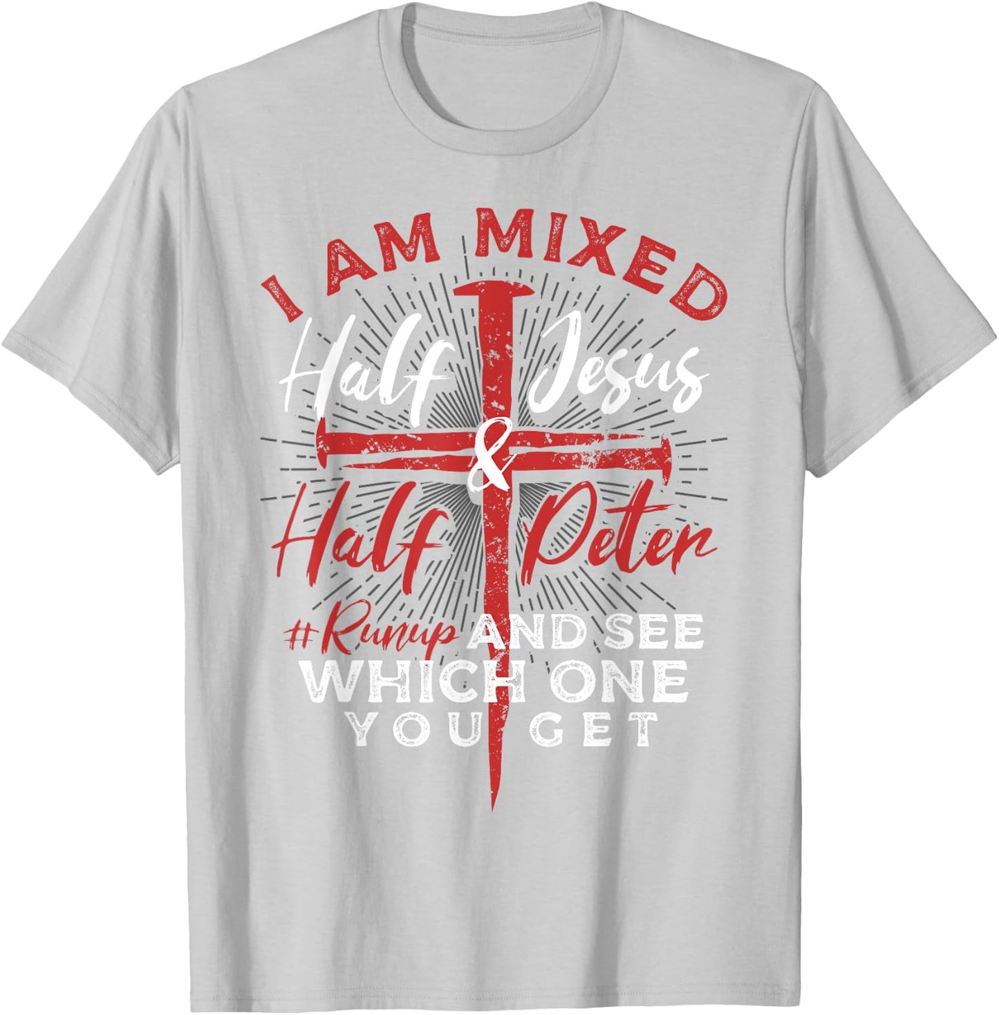 Mixed Half Jesus and Half Peter a Christians T-Shirt - T-Shirt | Ash