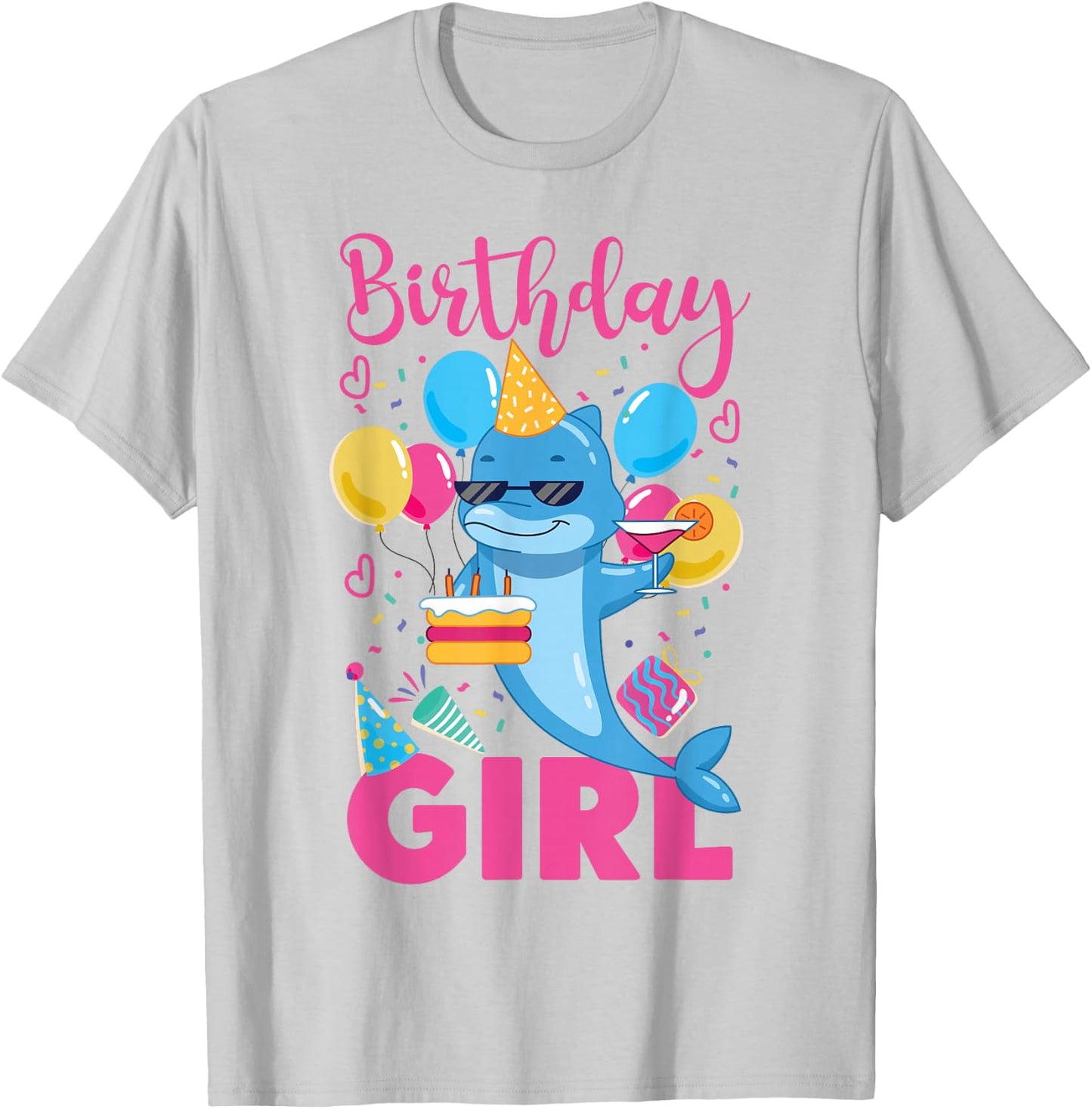 Dolphin Birthday Birthday Girl T-Shirt - T-Shirt | Ash