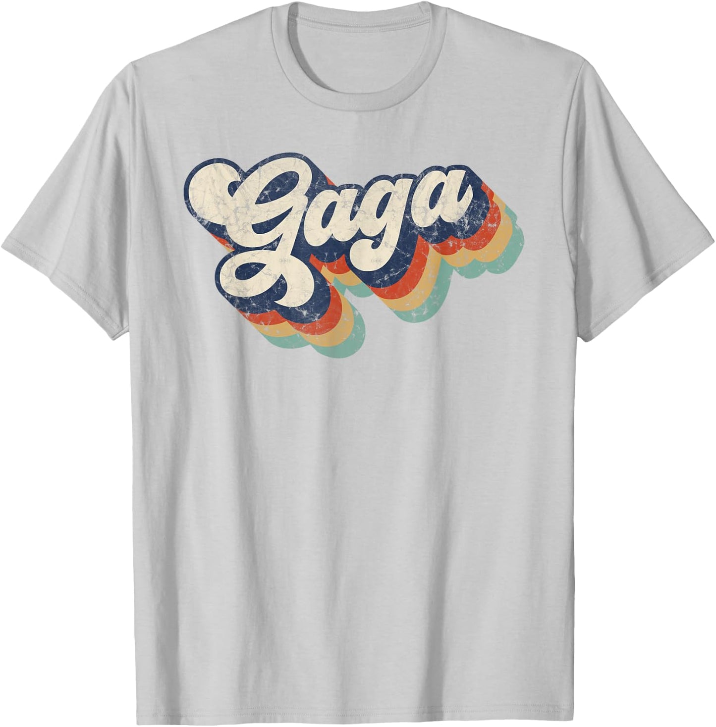Retro Cute Gaga for Grandma Best Gaga Ever Mother's Day T-Shirt - T-Shirt | Ash