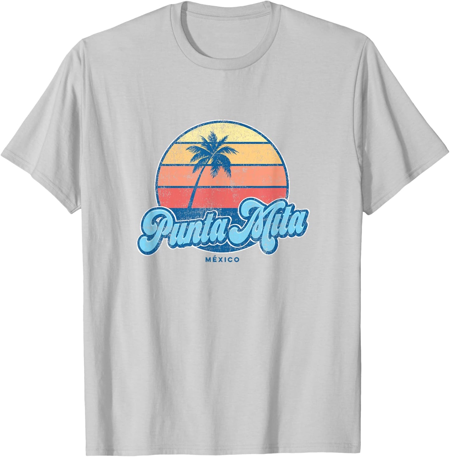 Vintage Punta Mita Mexico Classic 70s Retro Surfer T-Shirt - T-Shirt | Ash