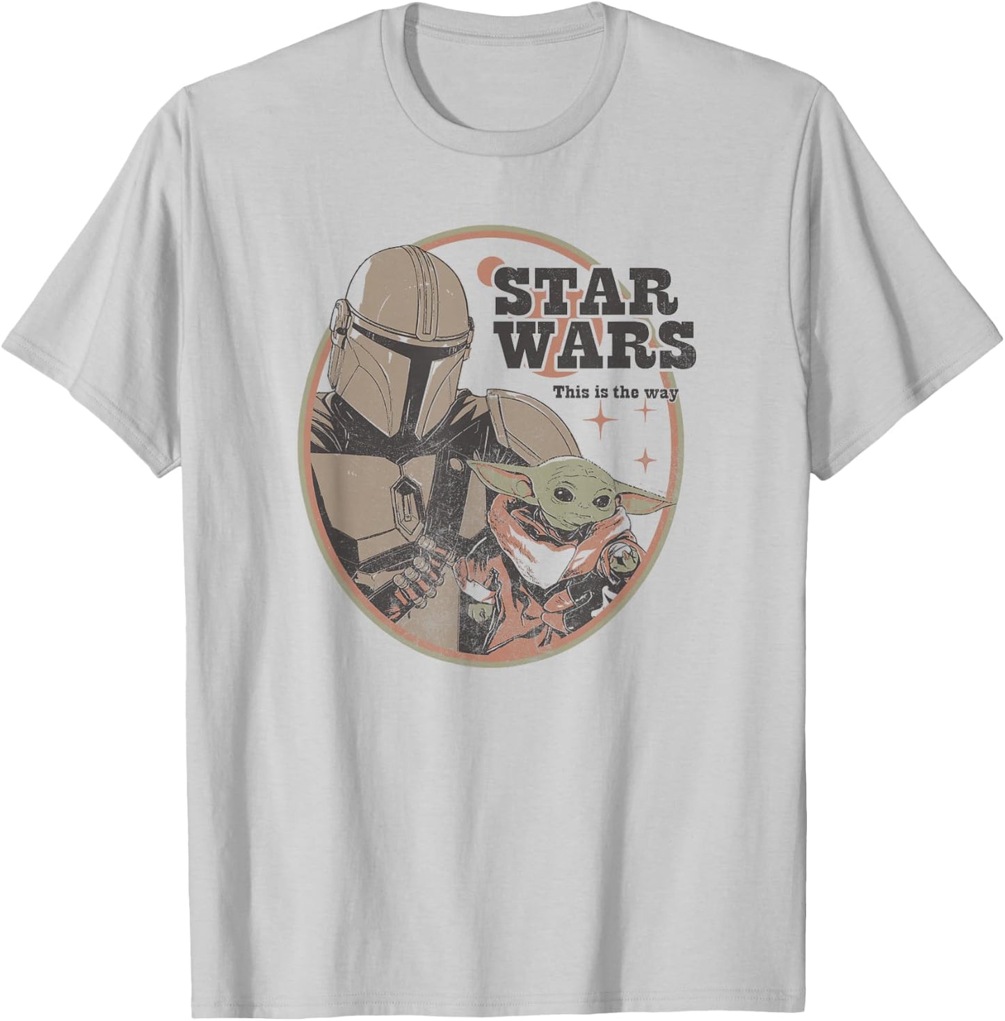 Star Wars: The Mandalorian Vintage Baby Yoda Logo T-Shirt - T-Shirt | Ash