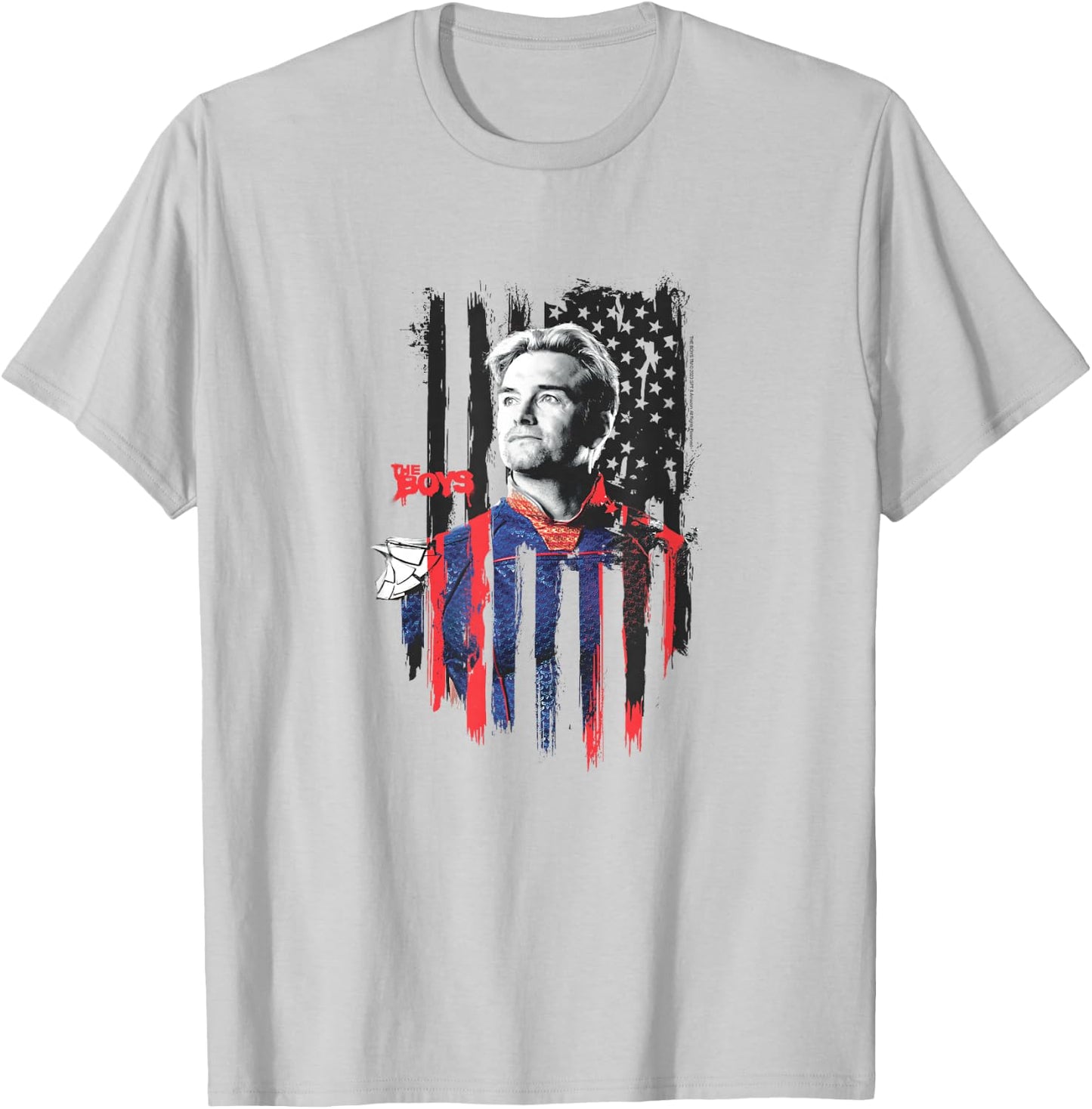 The Boys Homelander American Flag Patriotic T-Shirt - T-Shirt | Ash